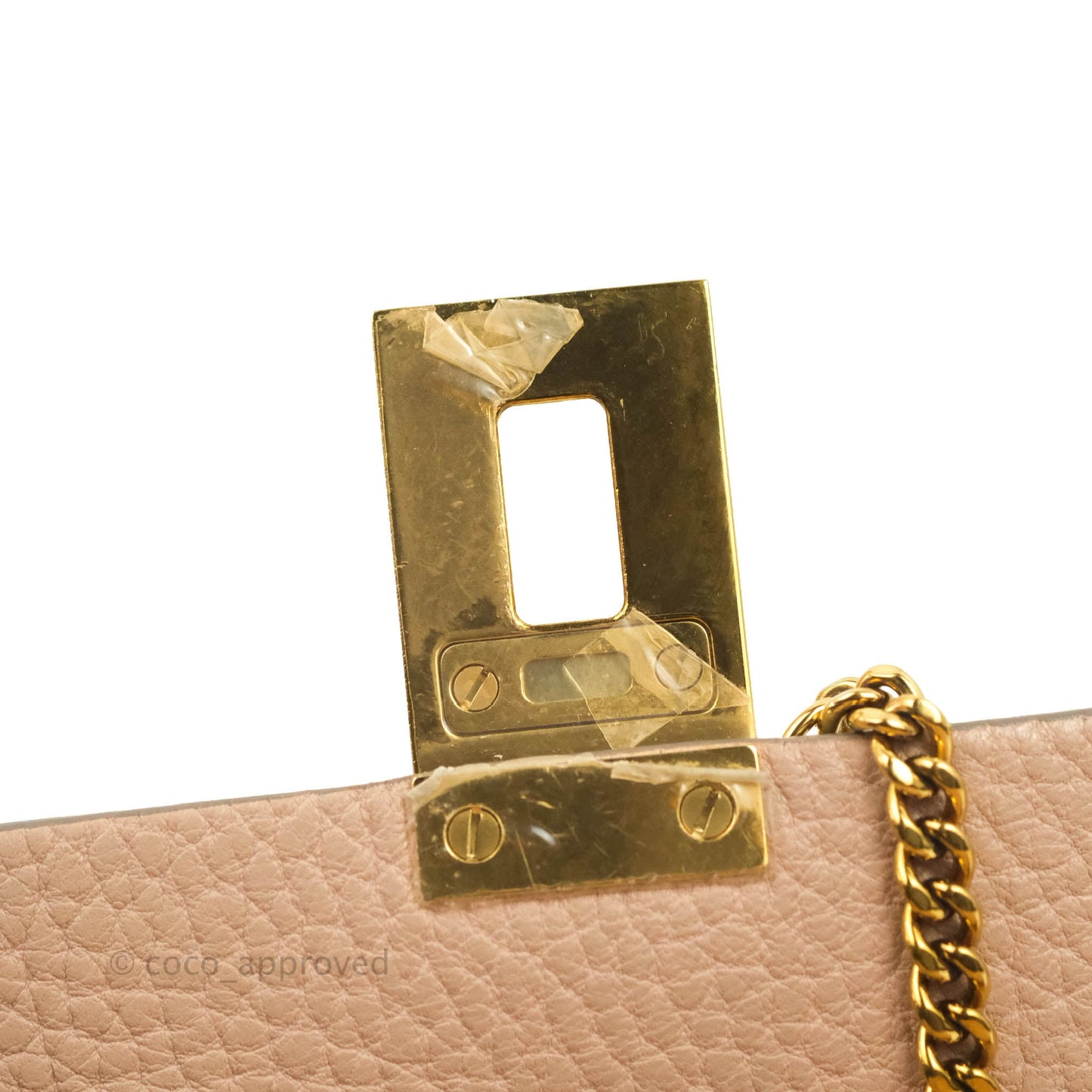 Chloe Drew Crossbody Bag Pink Grained Leather