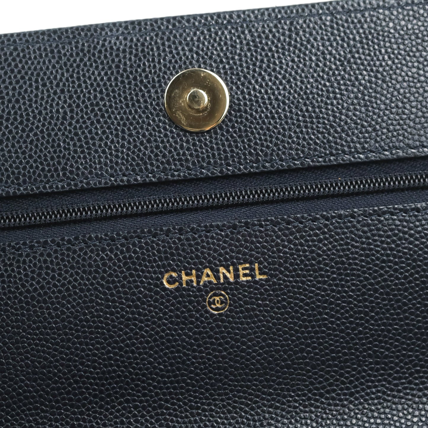 Chanel Quilted Classic Wallet on Chain WOC Navy Caviar Gold Hardware