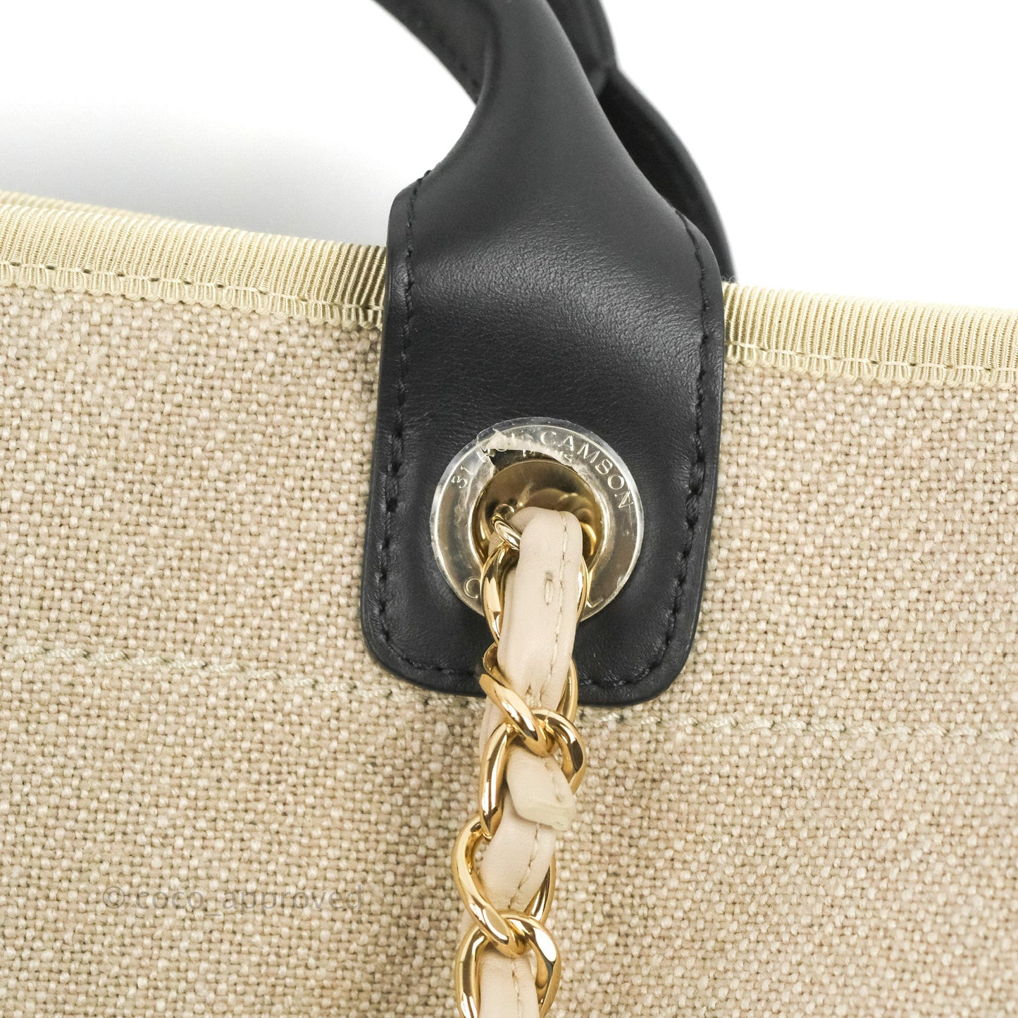 Chanel Large Deauville Black/Taupe Canvas