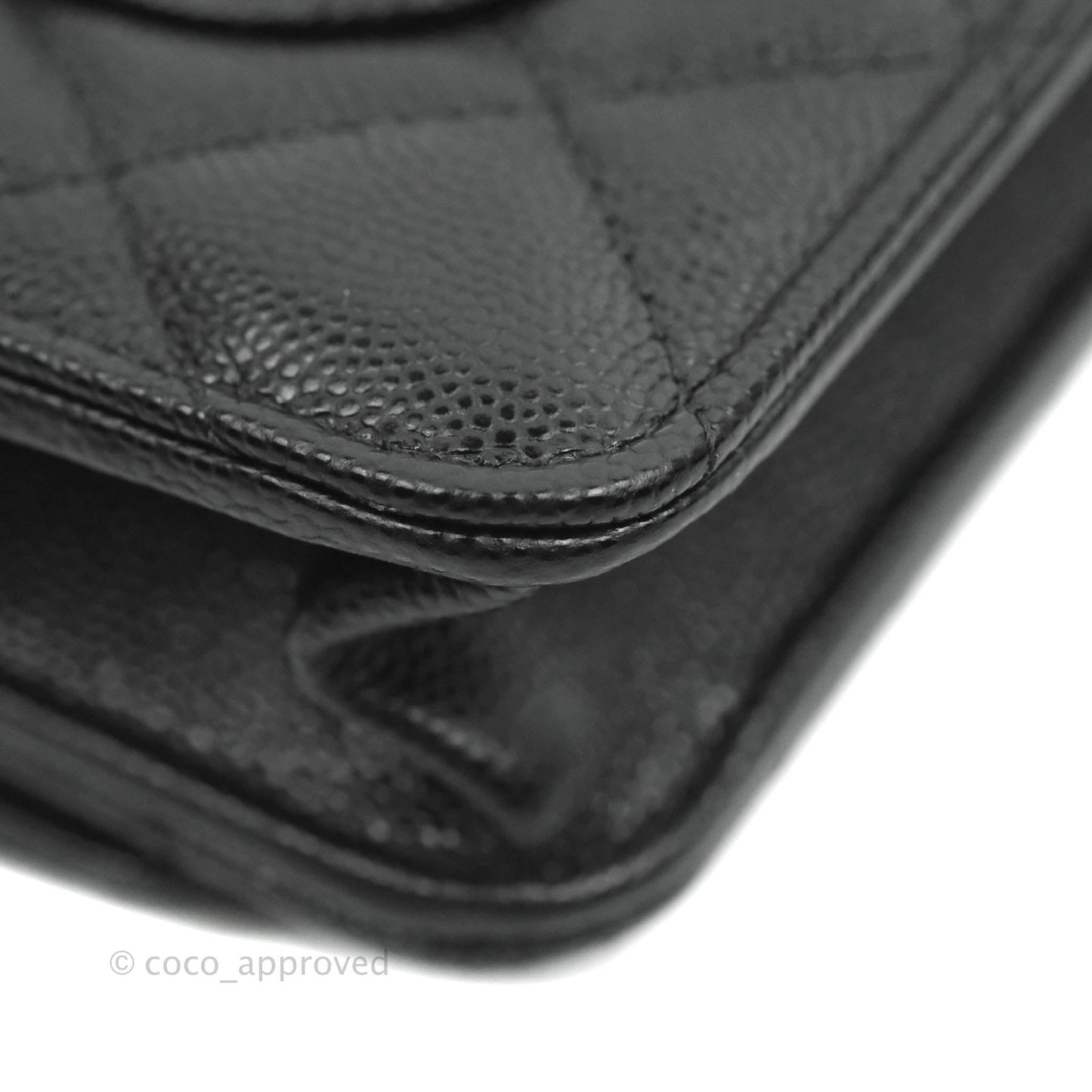 Chanel Quilted WOC Black Caviar Gold Hardware With Charms