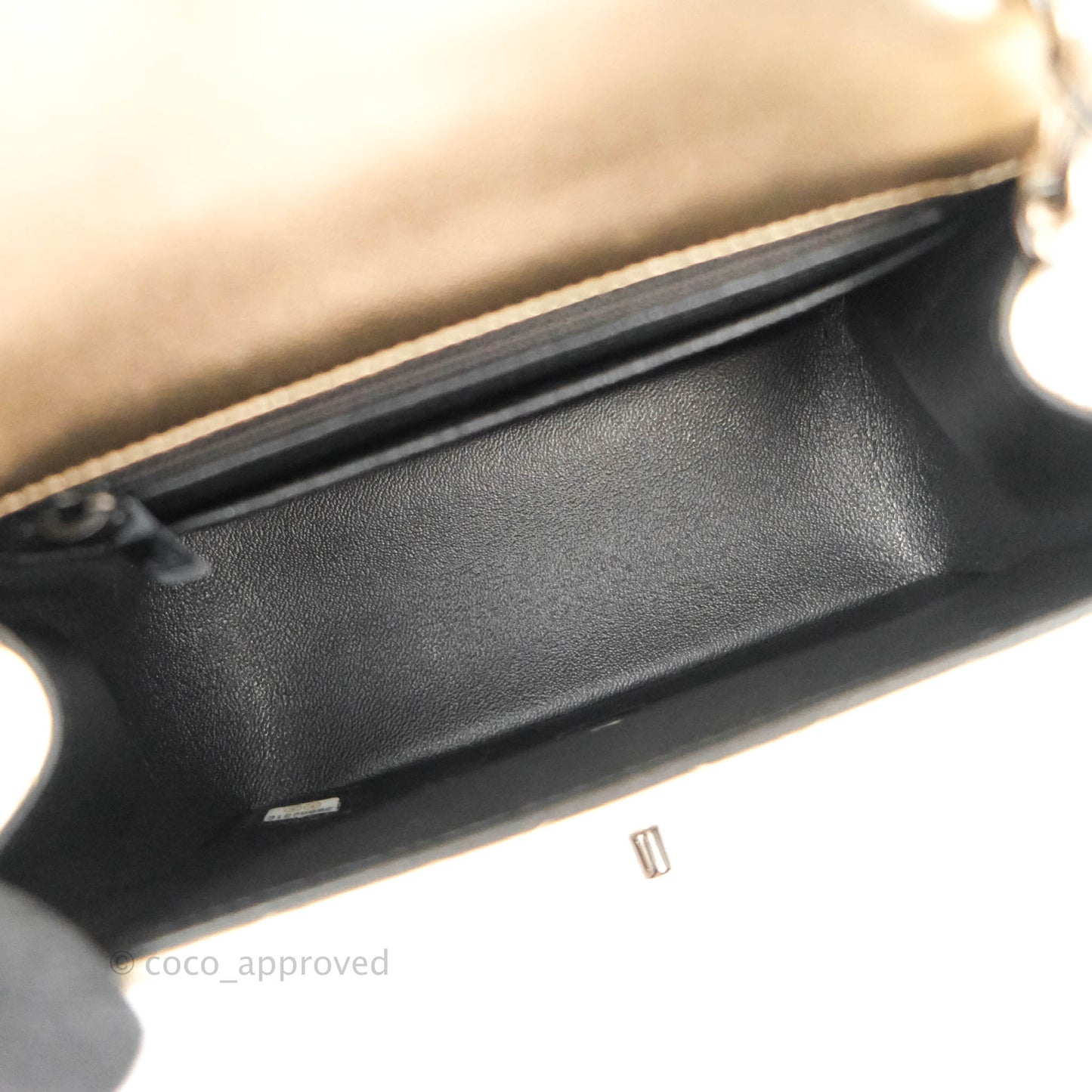 Chanel Mini Square Quilted Gold Calfskin Black Hardware