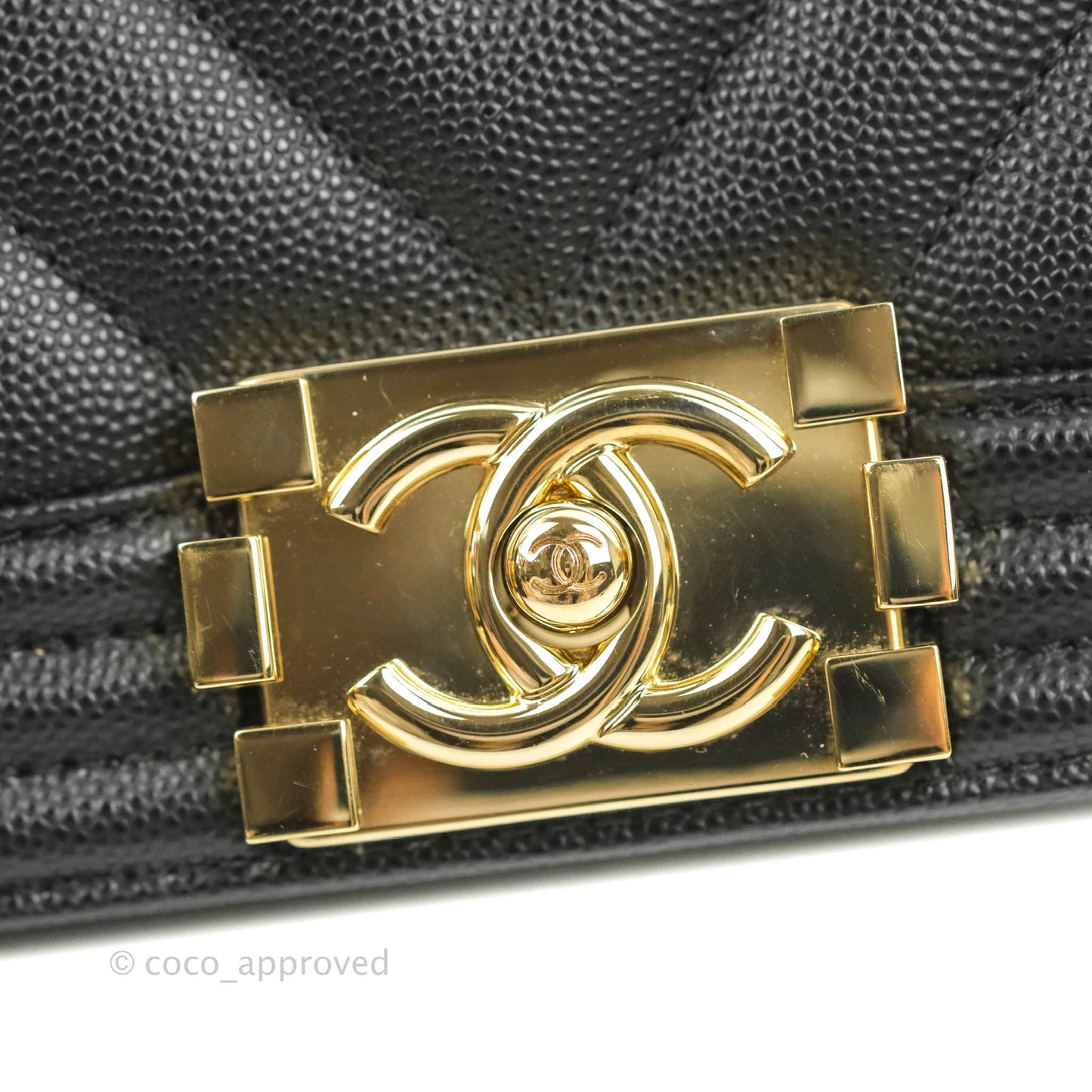 Chanel Chevron Medium Boy Black Caviar Gold Hardware