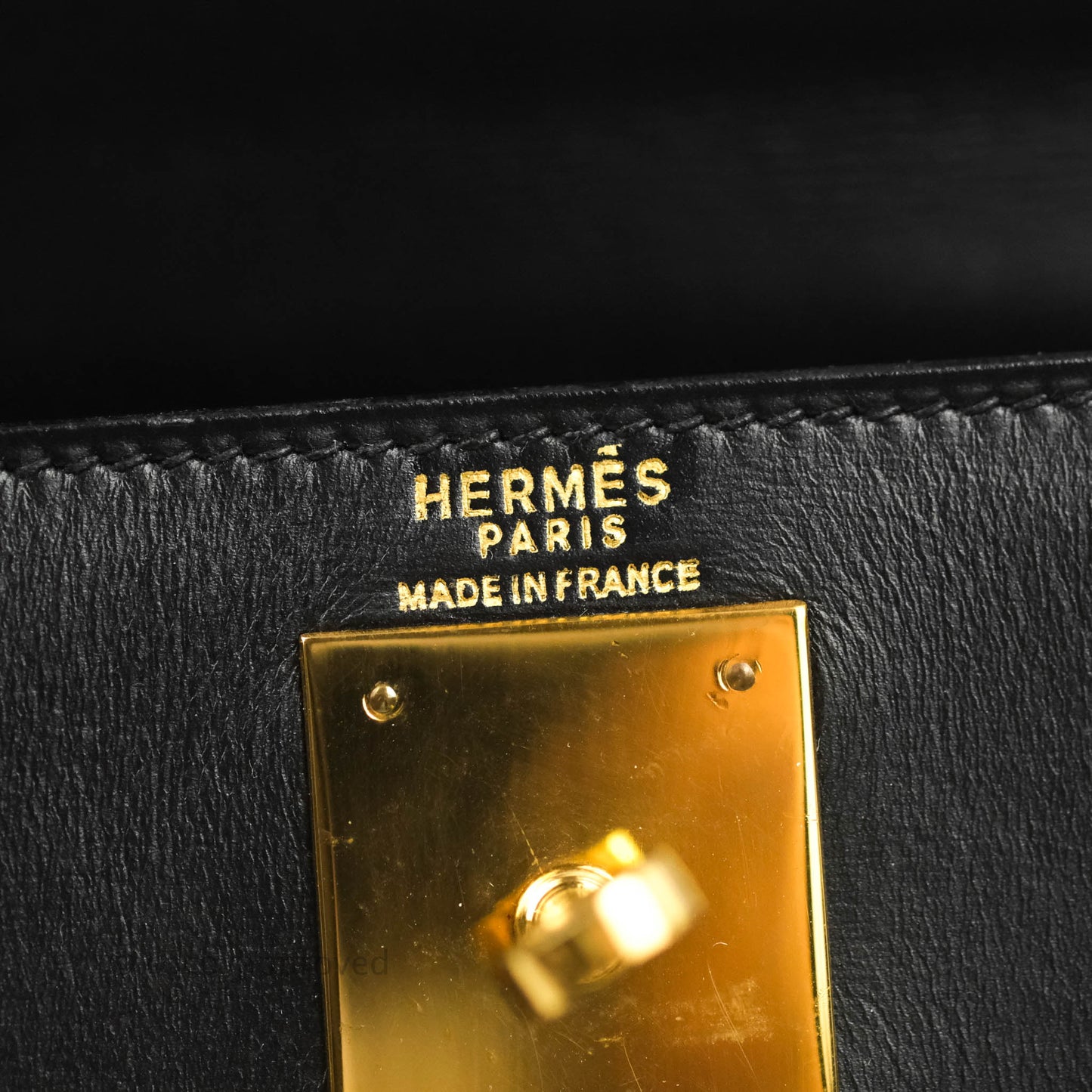 Hermès Kelly 28 Vintage Sellier Black Box Leather Gold Hardware