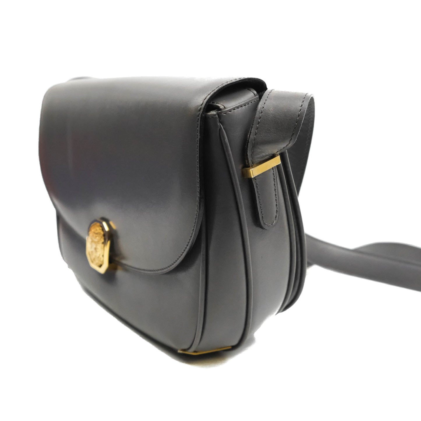 Celine Vintage Royal Triomphe Lock Crossbody Bag Grey