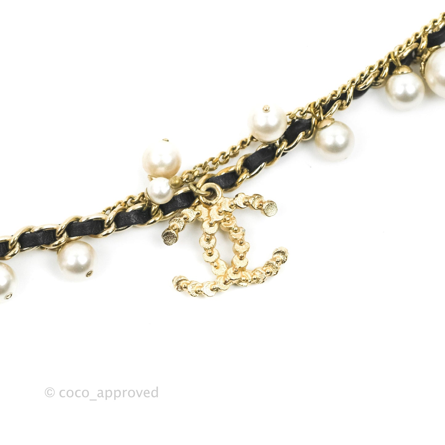 Chanel CC Pearl & Woven Chain Bracelet 16B