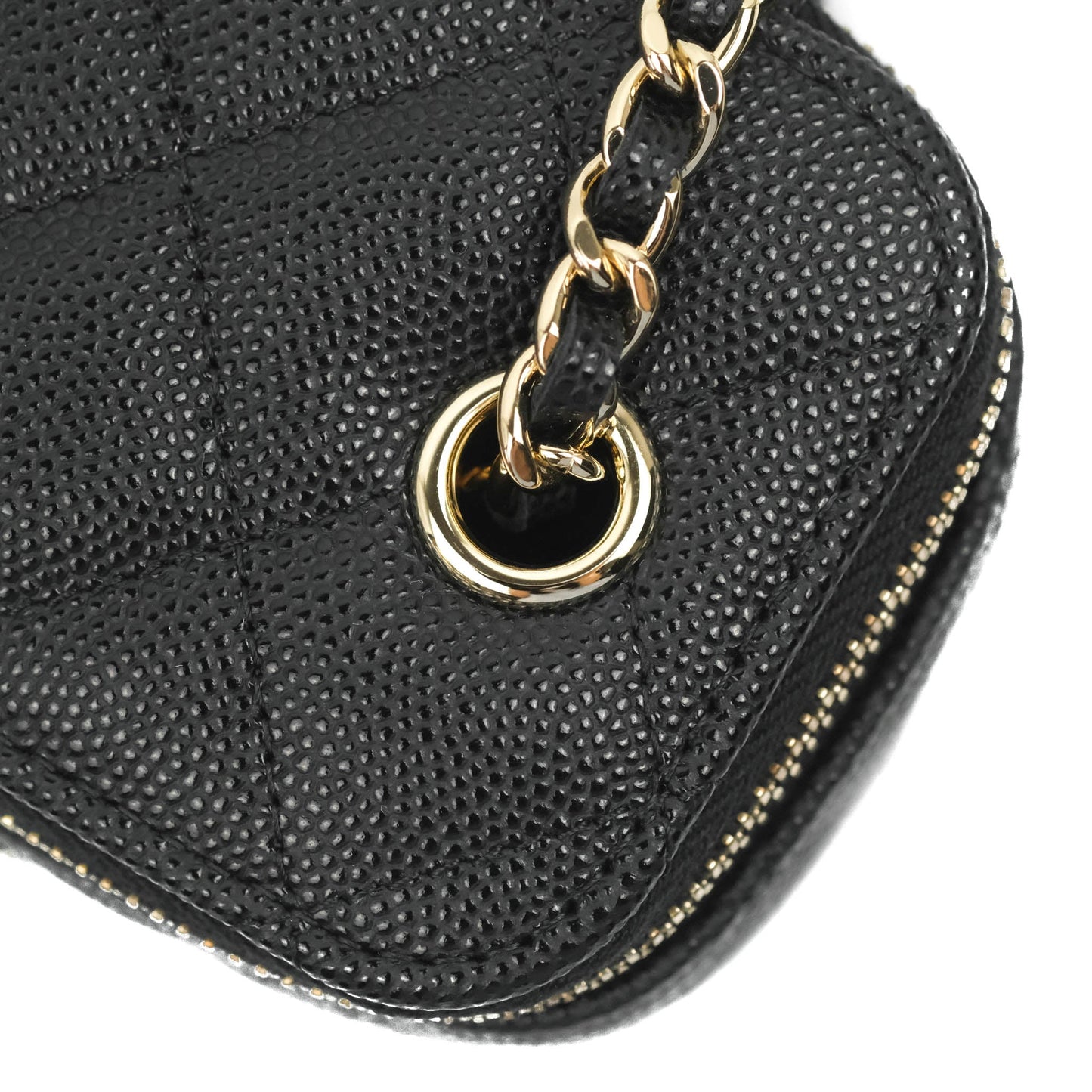 Chanel Mini Vanity With Chain Black Caviar Gold Hardware