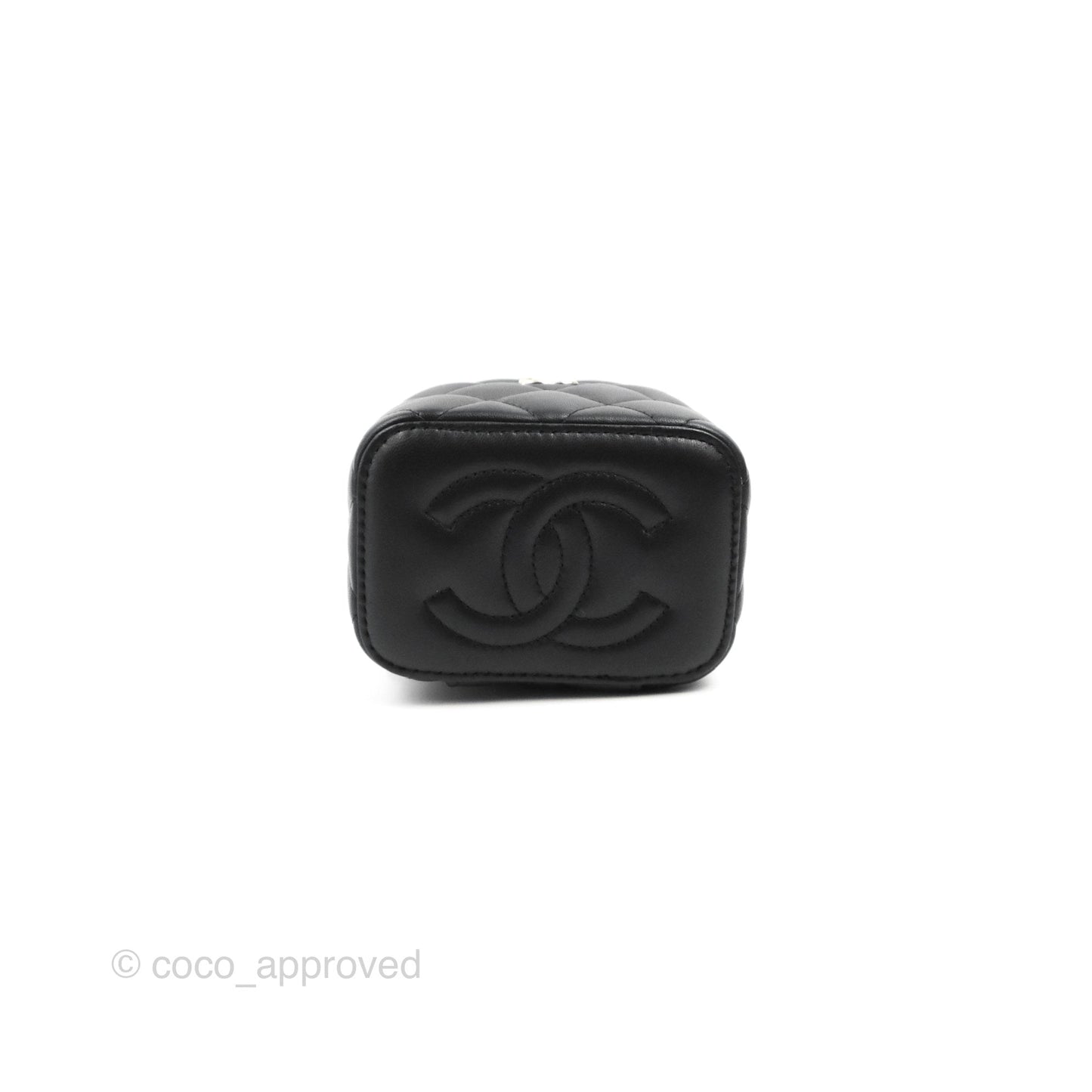 Chanel Mini Ball Crush Vanity With Chain Black Lambskin Gold Hardware