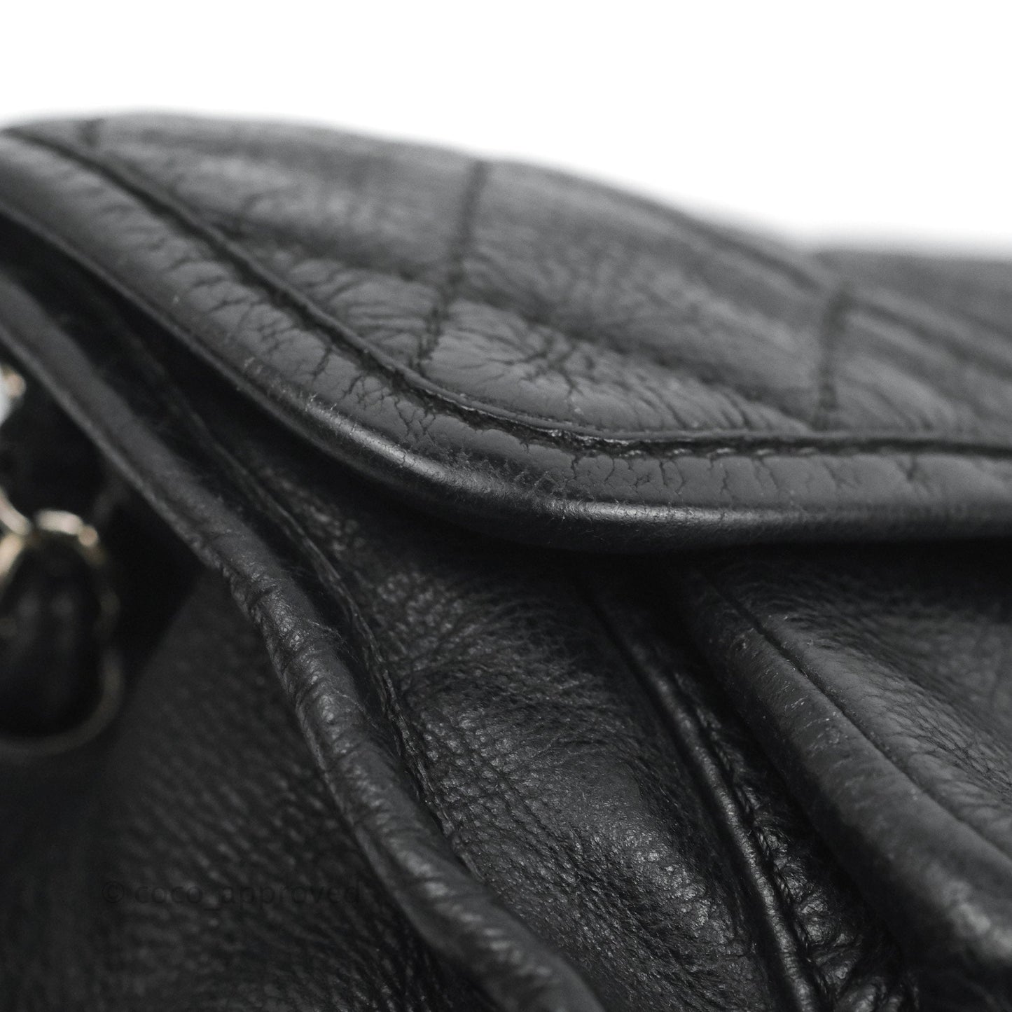 Chanel Flap Bag Black Calfskin Silver Hardware