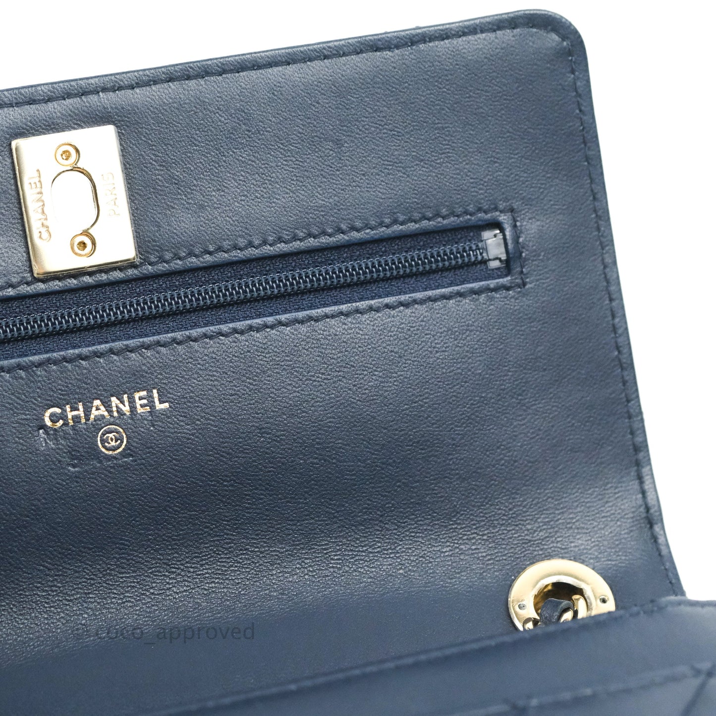 Chanel Trendy CC WOC Wallet On Chain Navy Lambskin Gold Hardware