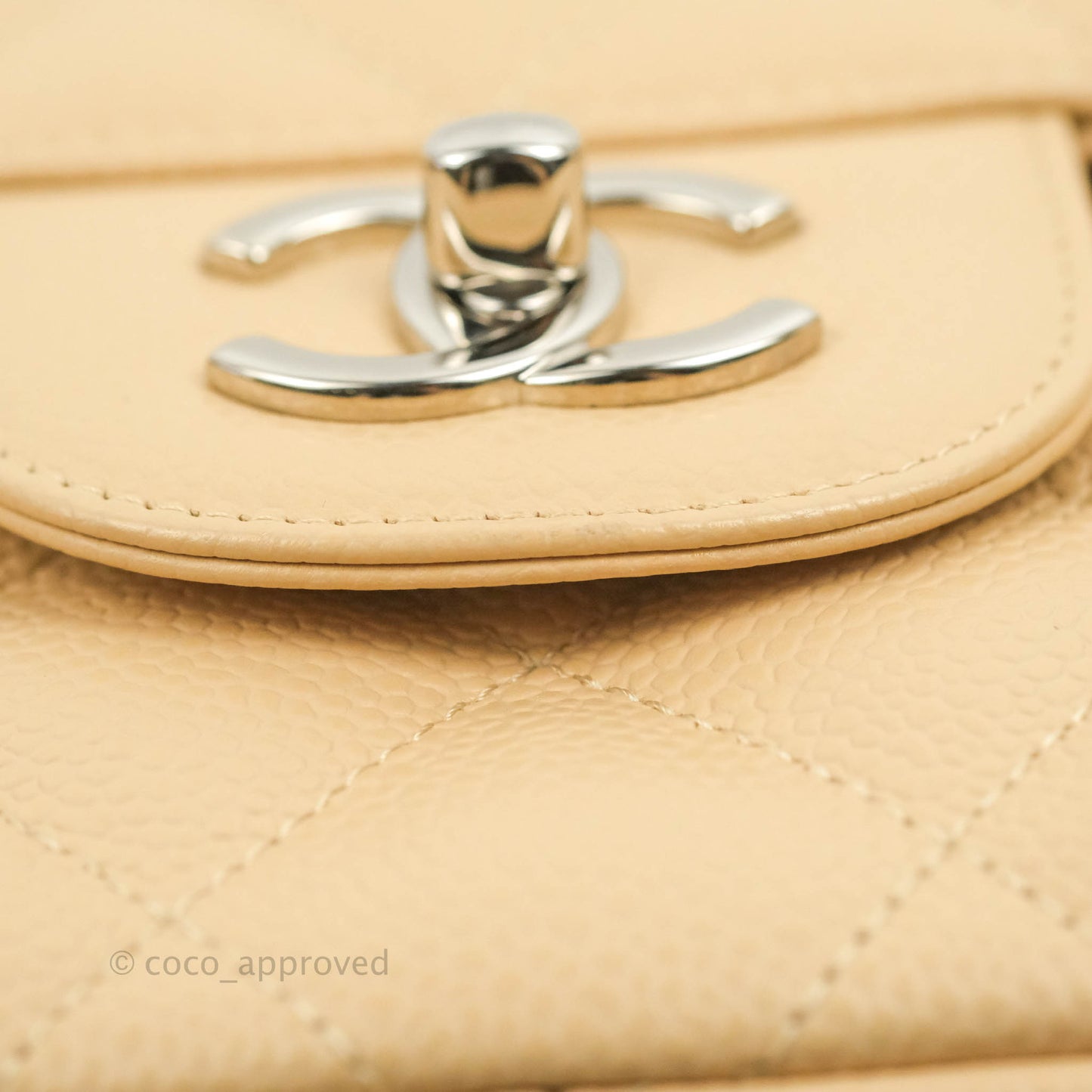 Chanel Jumbo Double Flap Beige Caviar Silver Hardware⁣⁣