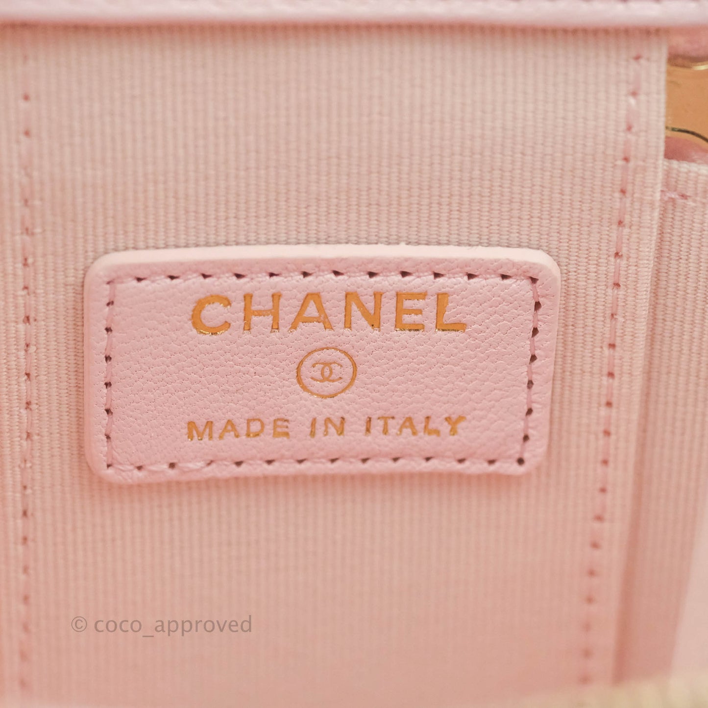 Chanel Mini Top Handle Vanity With Chain Light Pink Lambskin Gold Hardware