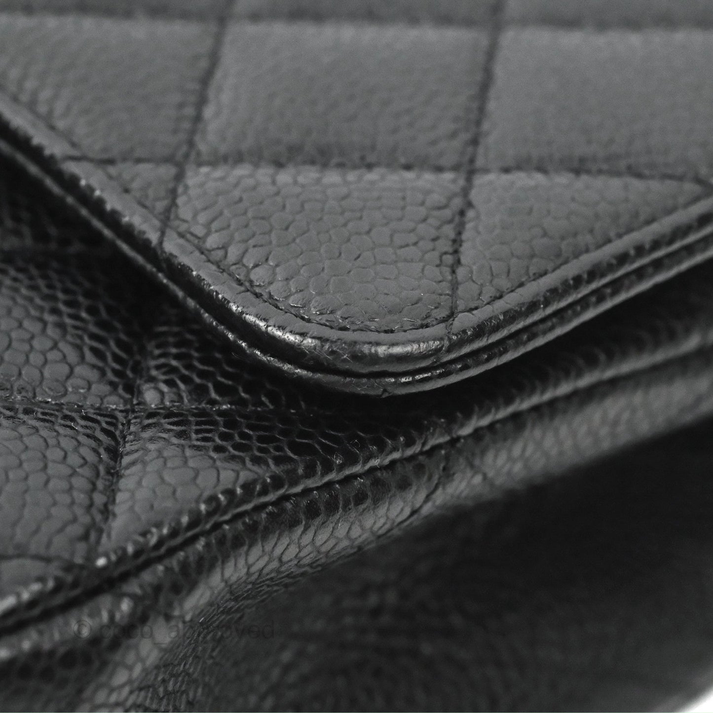 Chanel Classic M/L Medium Flap Quilted Black Caviar Silver Hardware