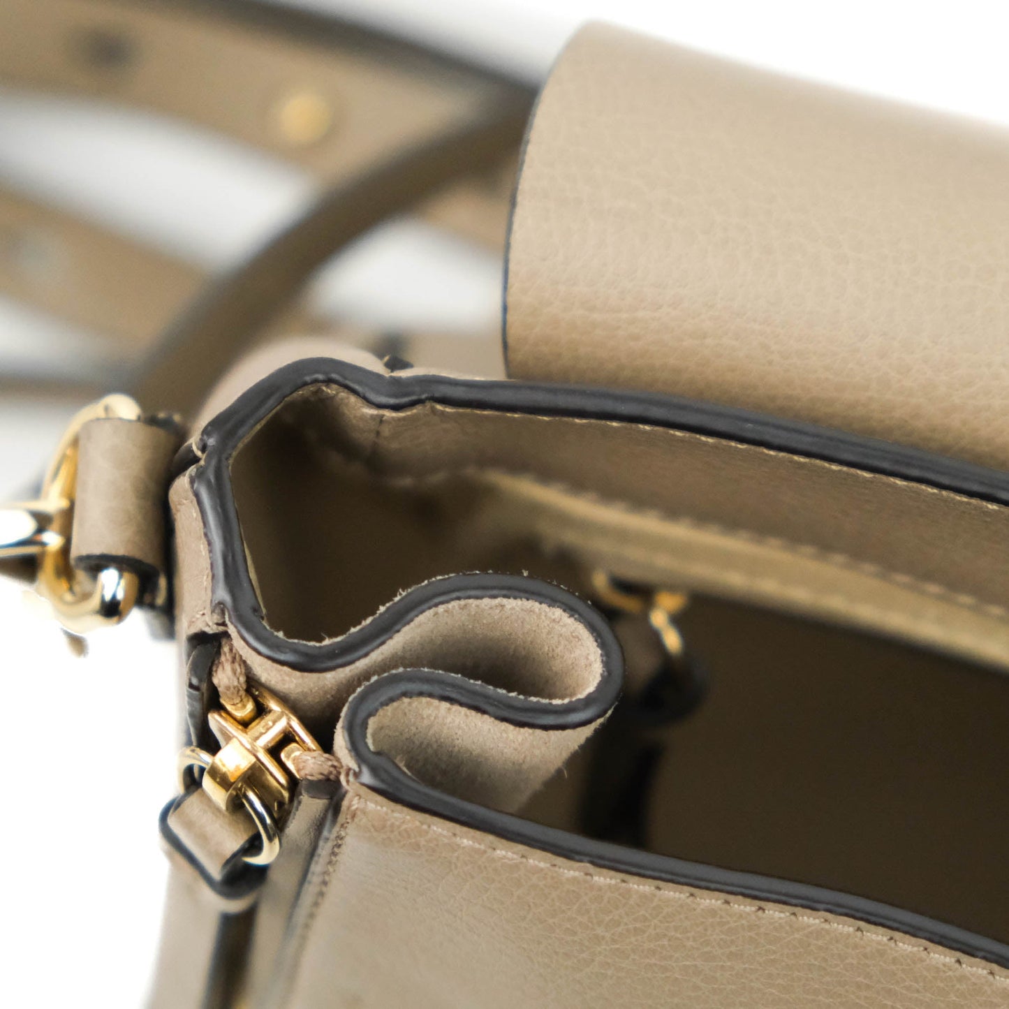 Chloe Small Faye Backpack Suede Calfskin Motty Grey Gold Hardware