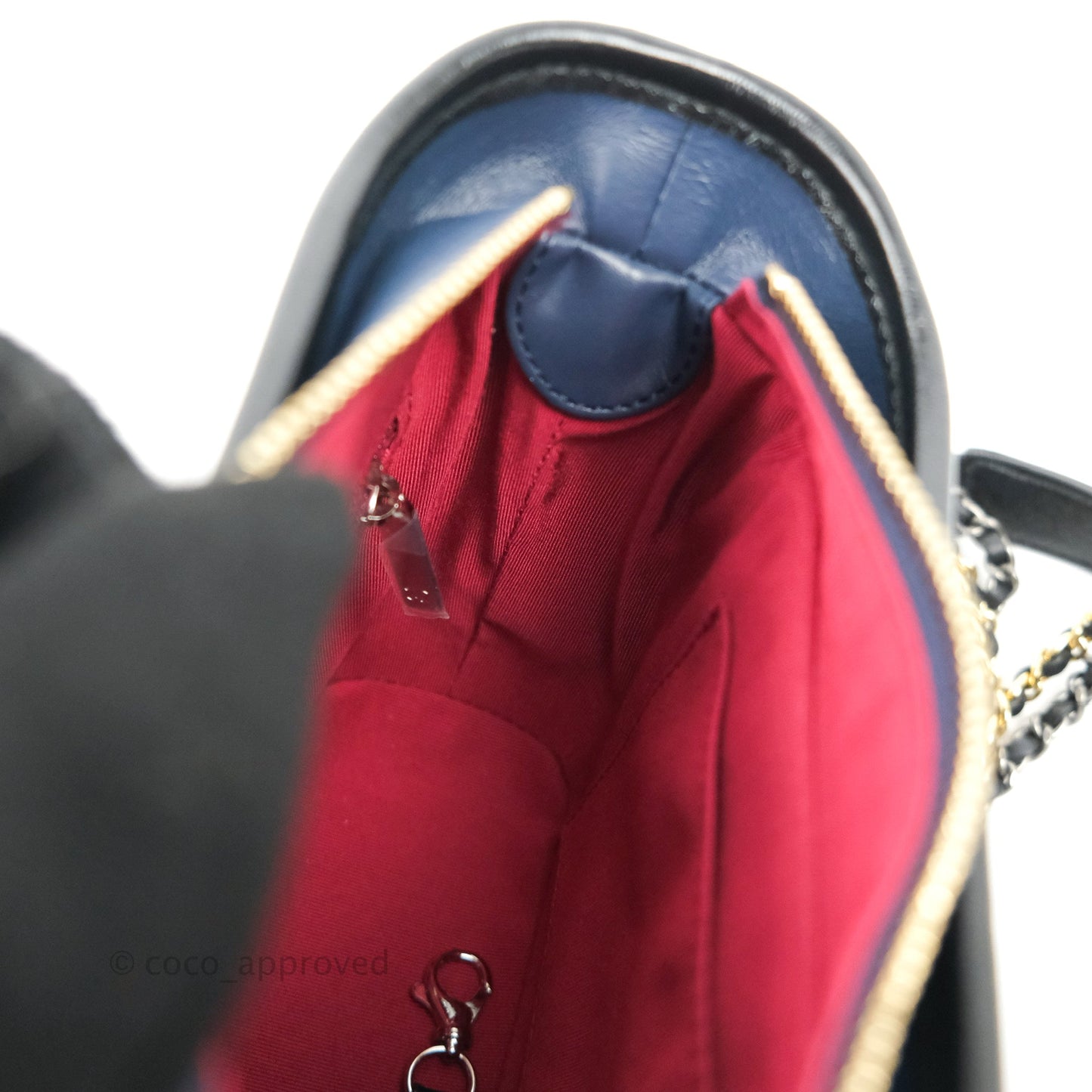 Chanel Quilted Small Gabrielle Hobo Navy Black Aged Calfskin Mixed Hardware