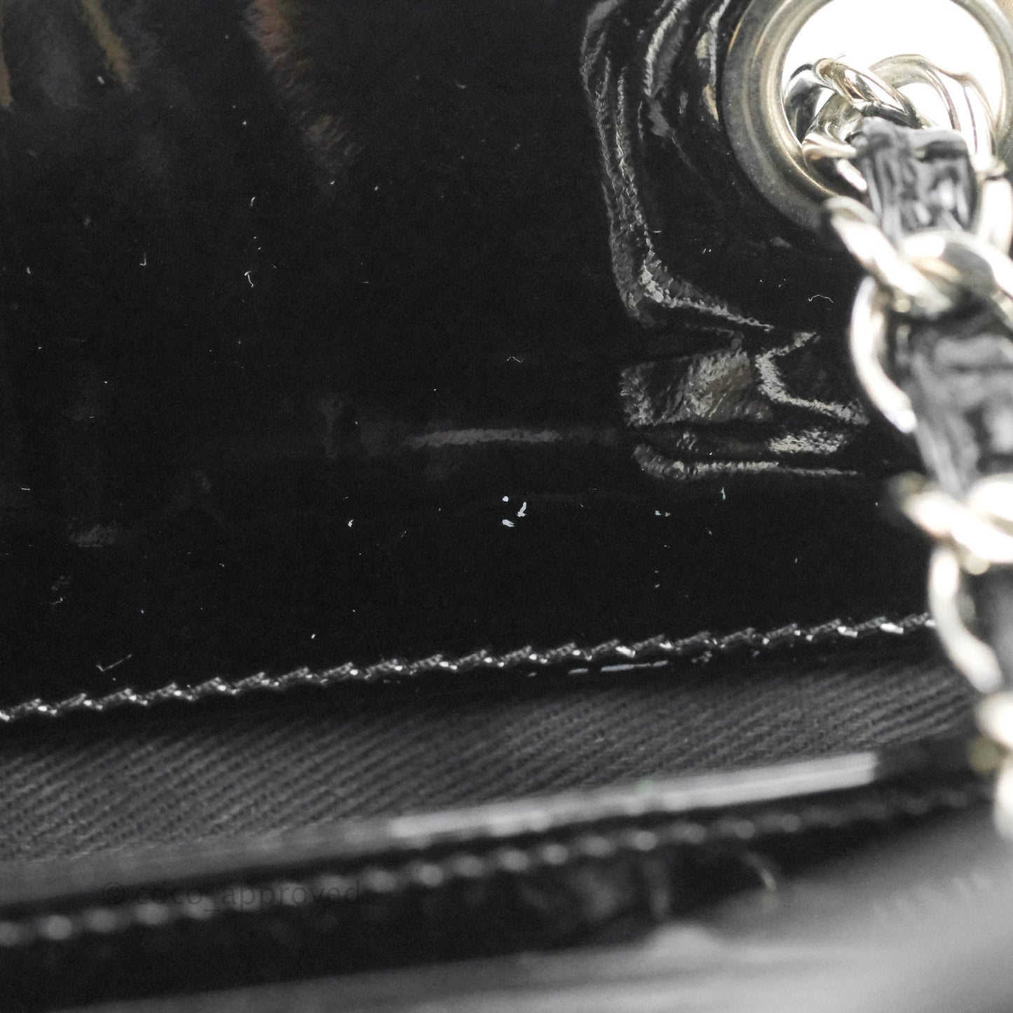 Chanel Mademoiselle Medium Bowling Black Patent Leather Silver Hardware