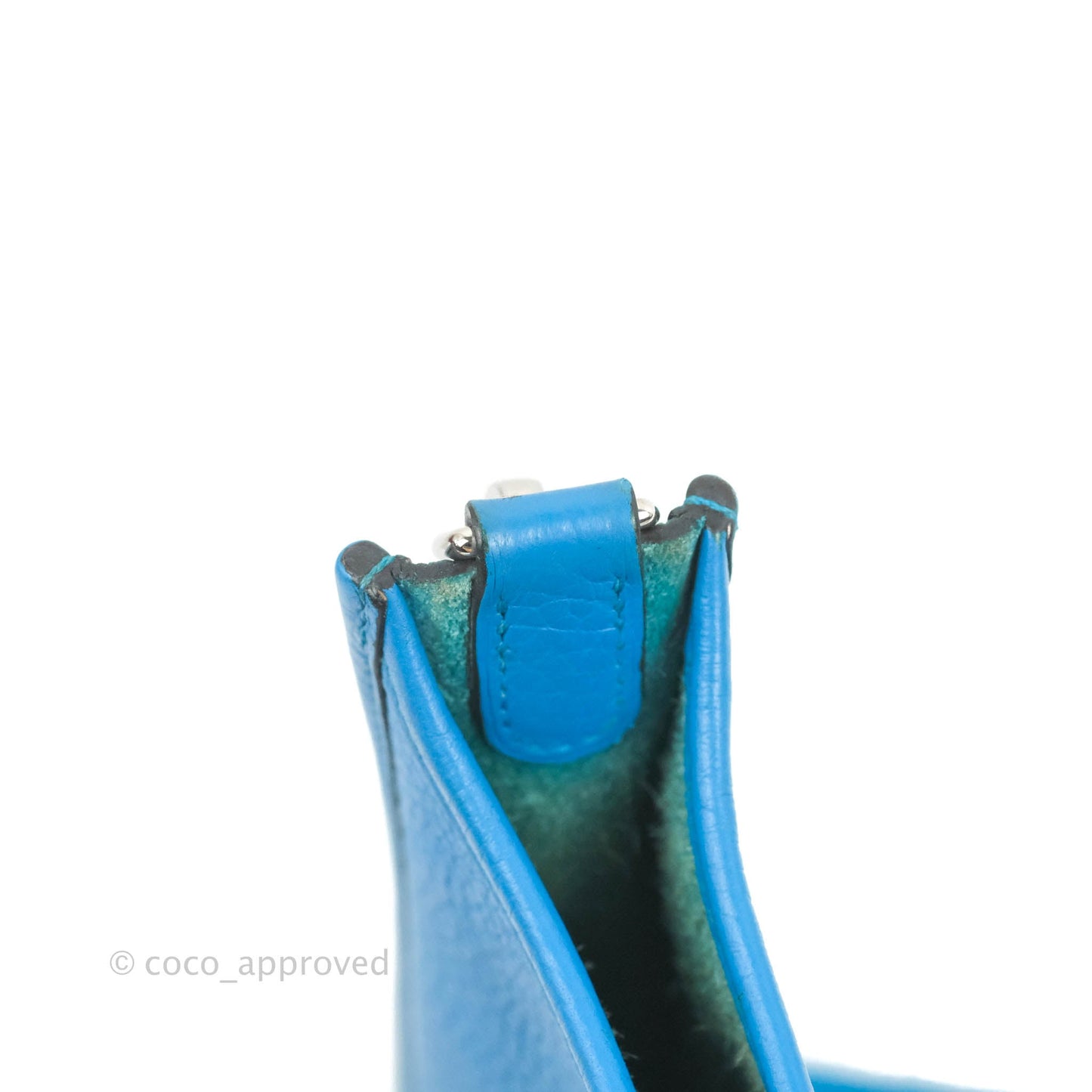 Hermès Mini Evelyne 16 Bleu Zanzibar Clemence Palladium Hardware