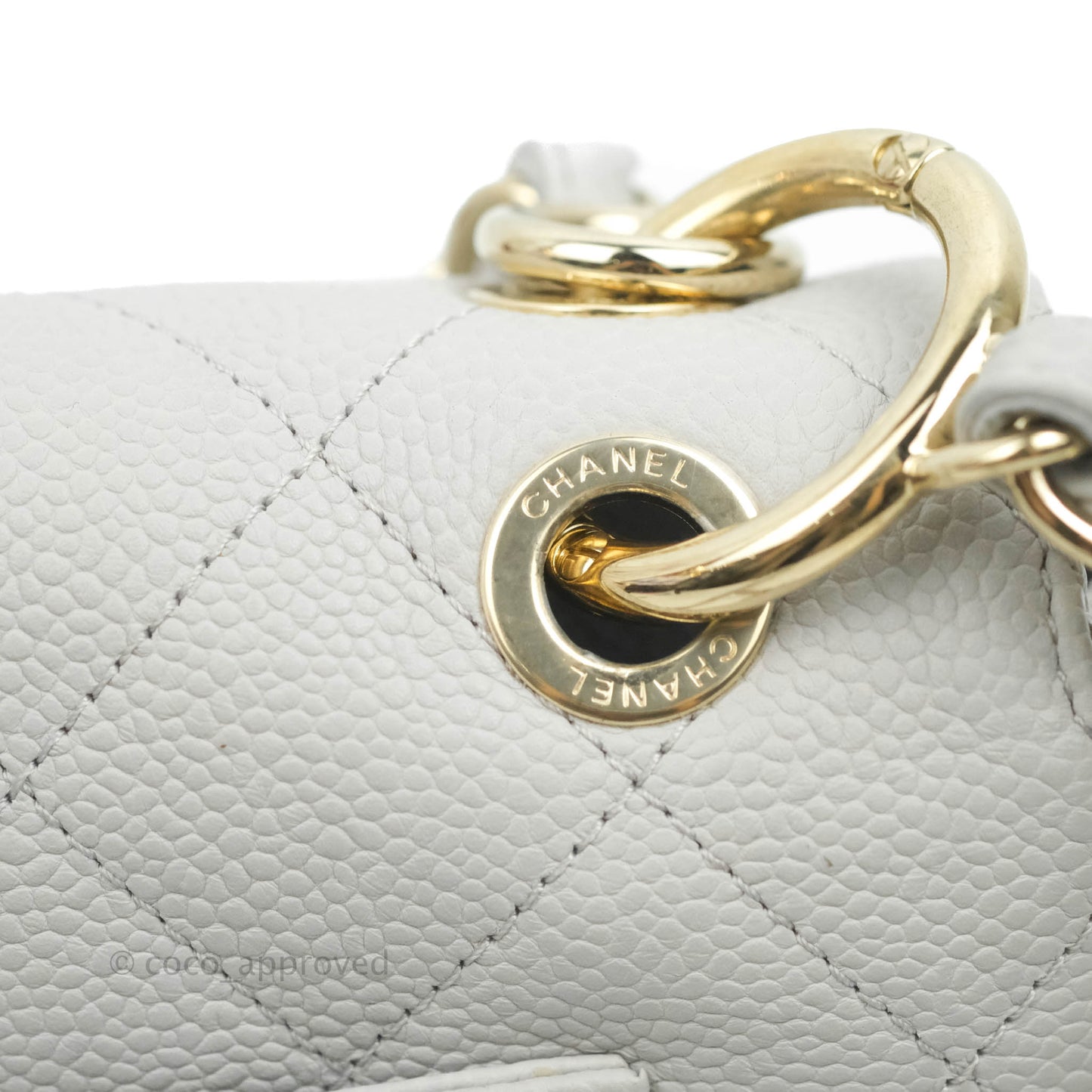Chanel Quilted Small City Walk Flap Light Grey Caviar Gold Hardware