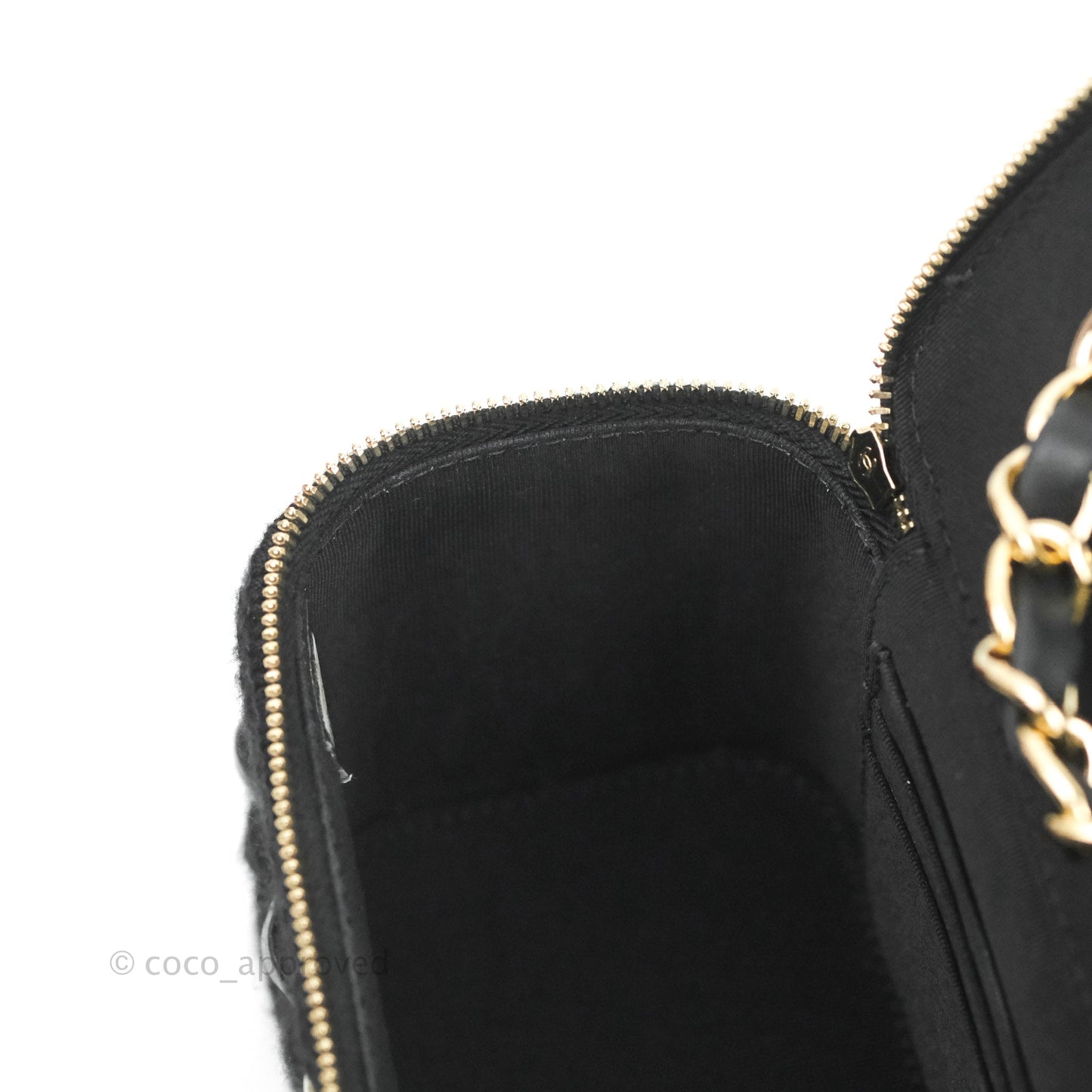Chanel Vanity with Chain Crochet Black Lambskin Gold Hardware