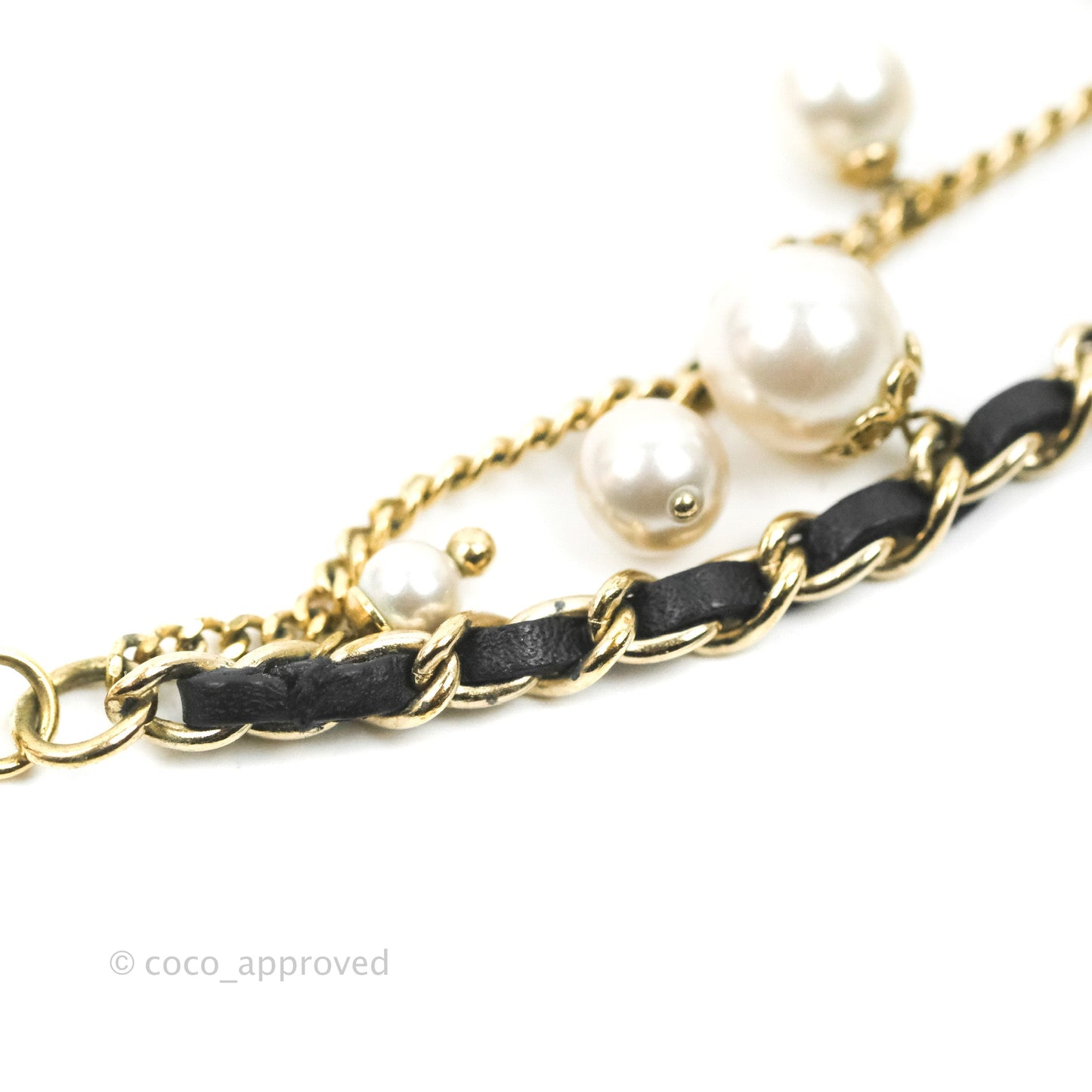 Chanel CC Pearl & Woven Chain Bracelet 16B