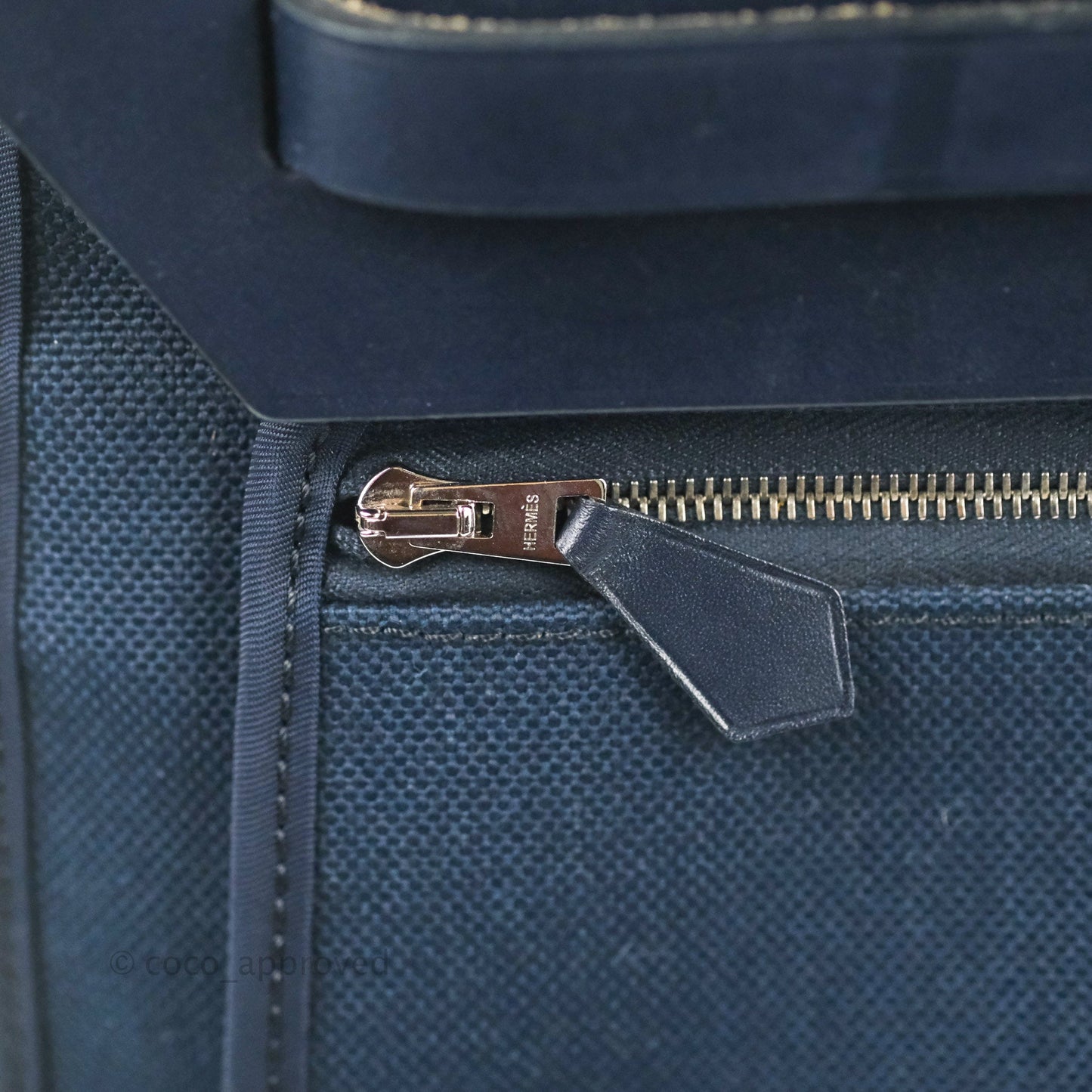 Hermès Herbag Zip 39 Navy Canvas Palladium Hardware