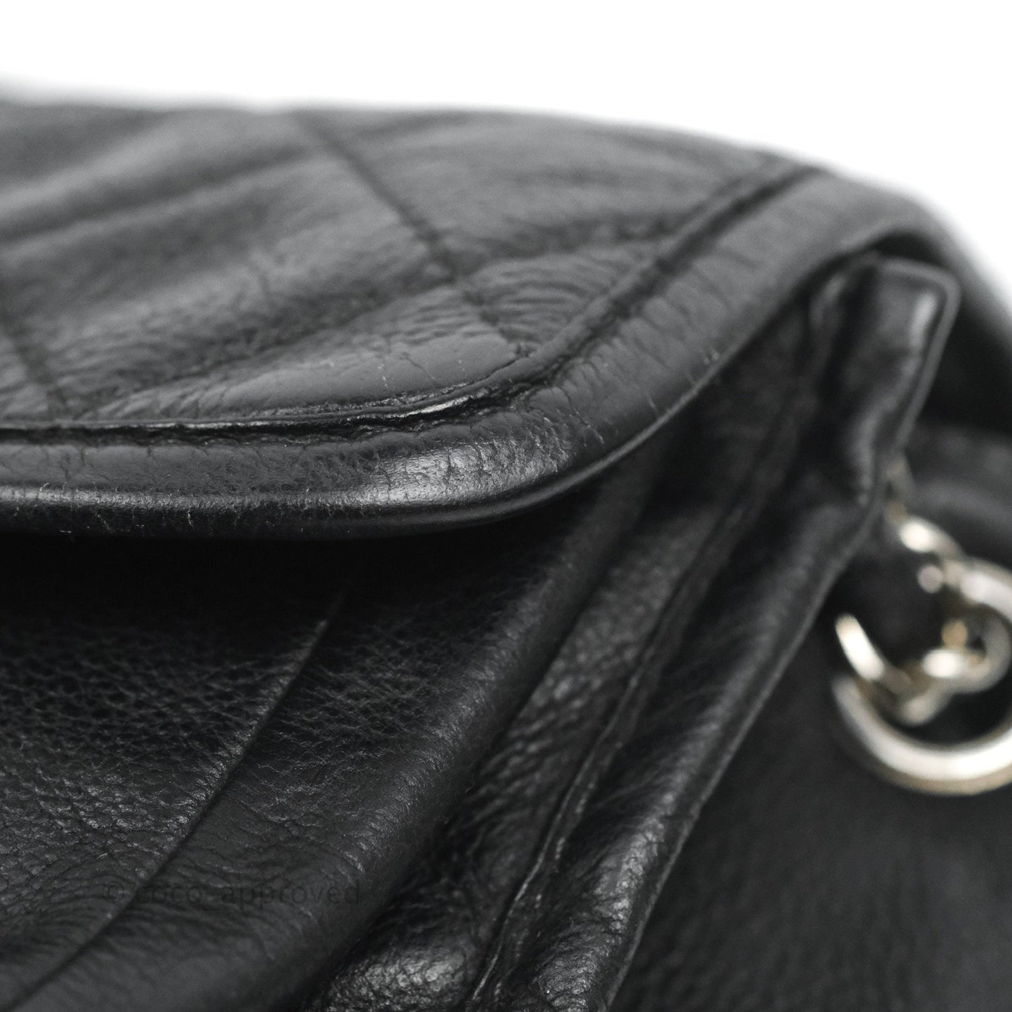 Chanel Flap Bag Black Calfskin Silver Hardware