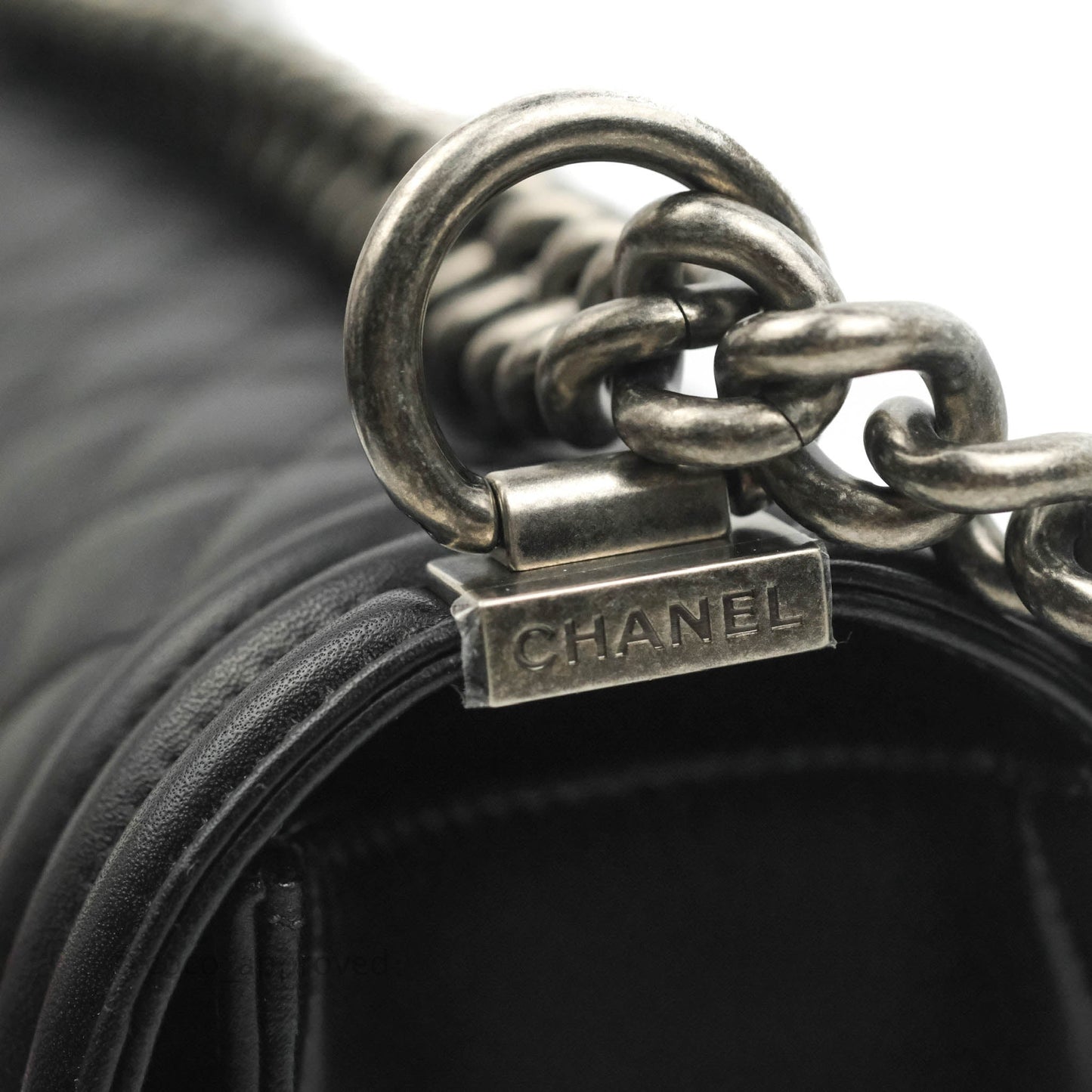 Chanel Quilted Medium Boy Black Lambskin Ruthenium Hardware