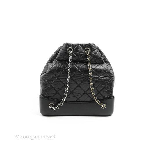 Chanel Small Gabrielle Backpack Black Aged Calfskin