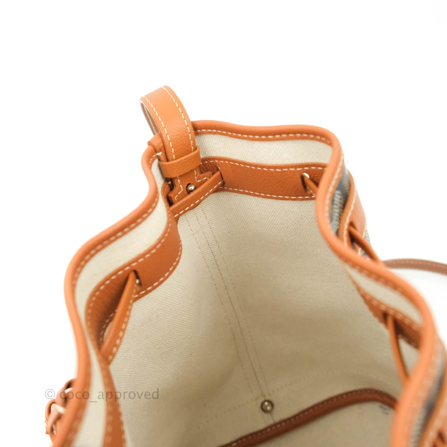 Goyard Petit Flot Black & Natural Drawstring Bucket Bag