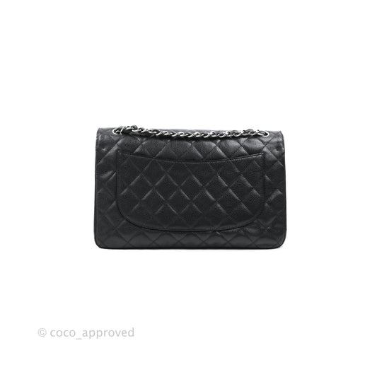 Chanel Jumbo Double Flap Black Caviar Silver Hardware⁣⁣