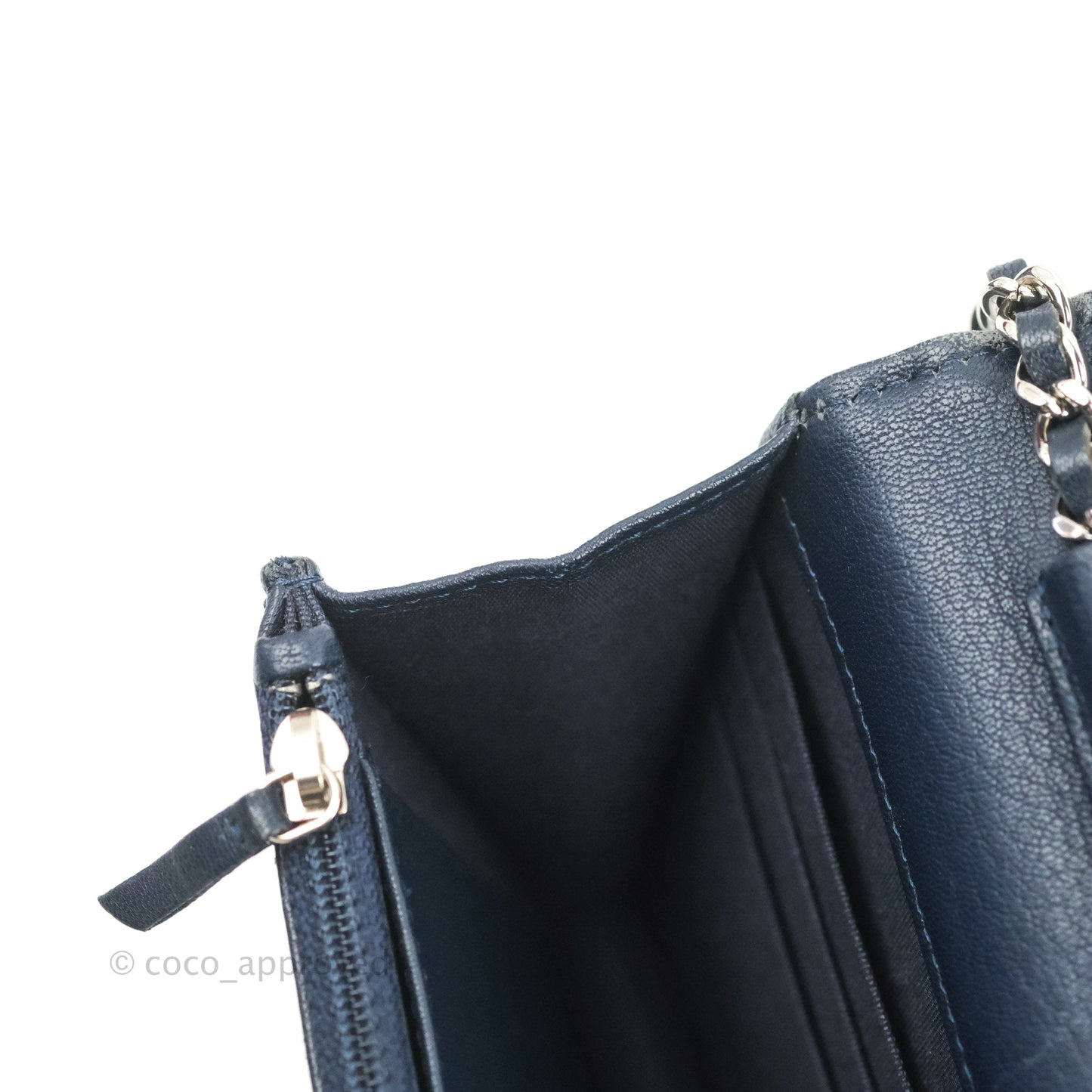 Chanel Urban Companion Wallet on Chain WOC Navy Calfskin Silver Hardware