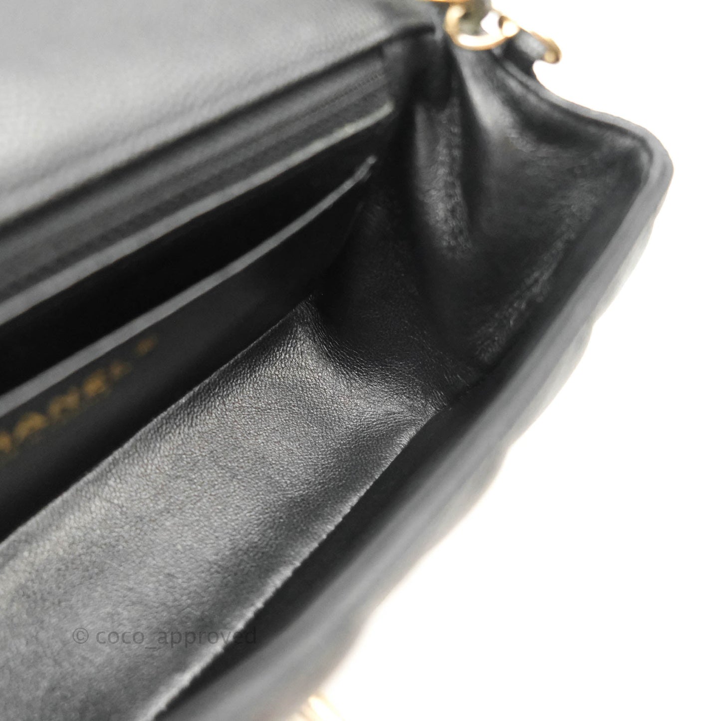 Chanel Classic Mini Rectangular Flap Black Caviar Gold Hardware 17C