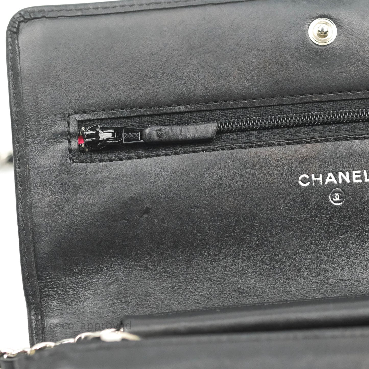 Chanel Calfskin Quilted Cambon Wallet on Chain WOC Black Silver Hardware
