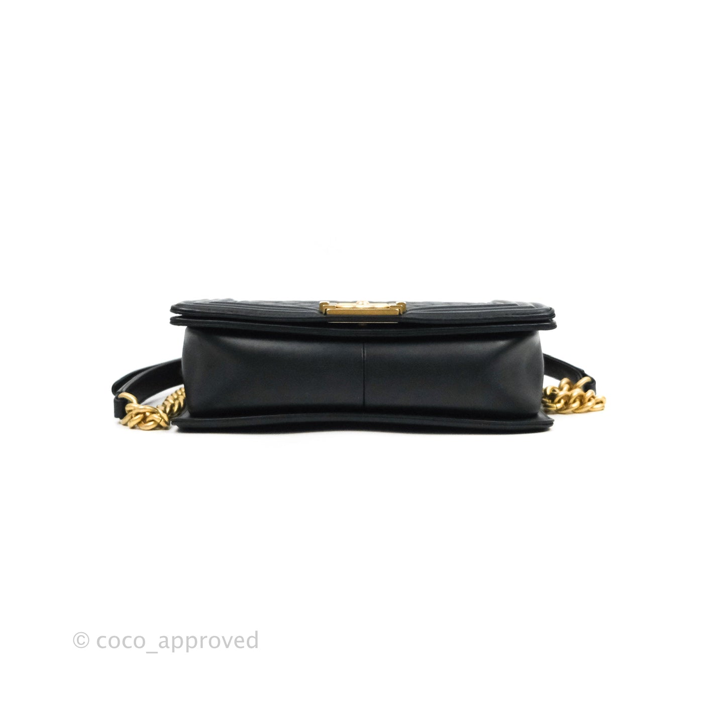 Chanel Quilted Medium Boy Black Lambskin Gold Hardware