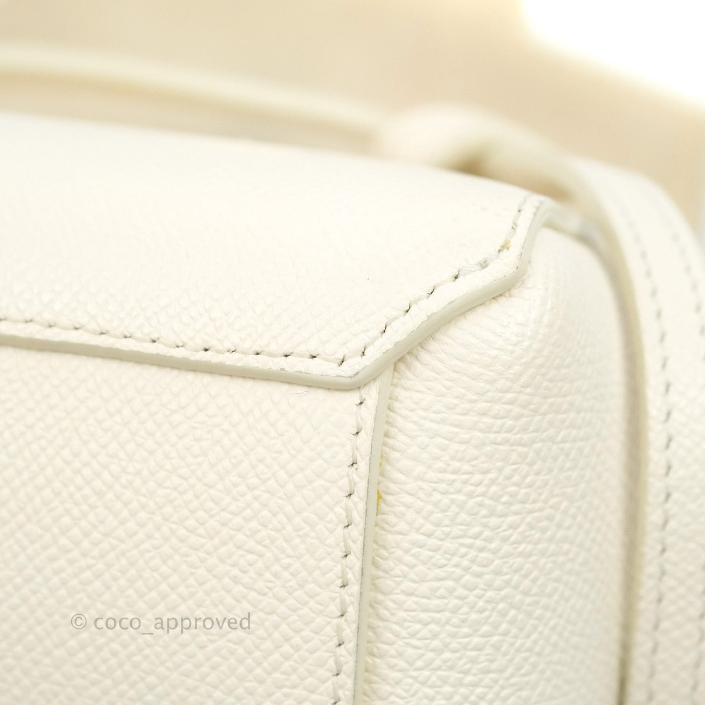 Celine Pico Belt Bag White Grained Calfskin Gold Hardware