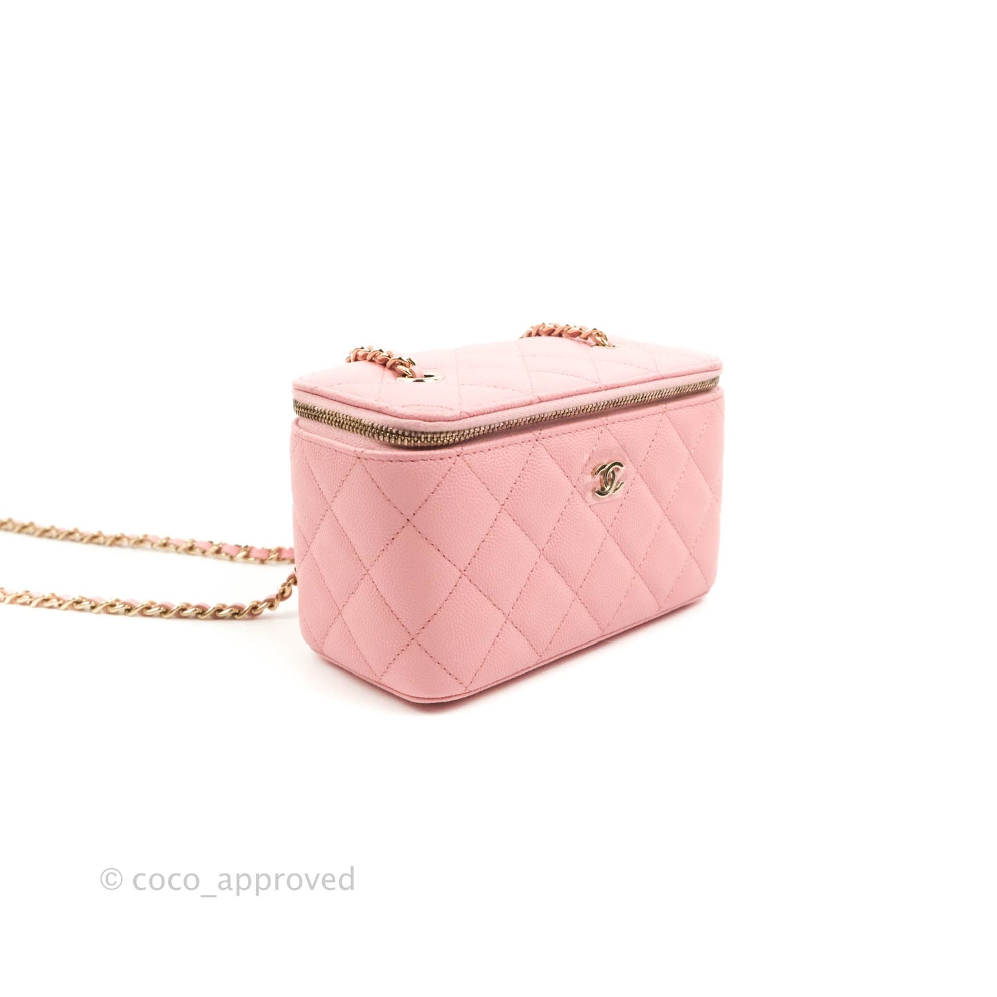 Chanel Classic Vanity With Chain Pink Caviar Gold Hardware