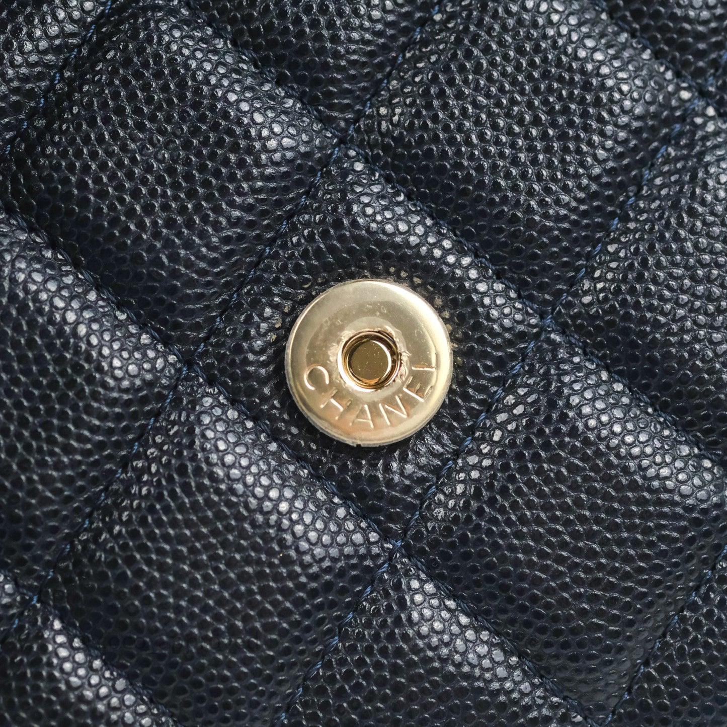 Chanel Quilted Classic Wallet on Chain WOC Navy Caviar Gold Hardware