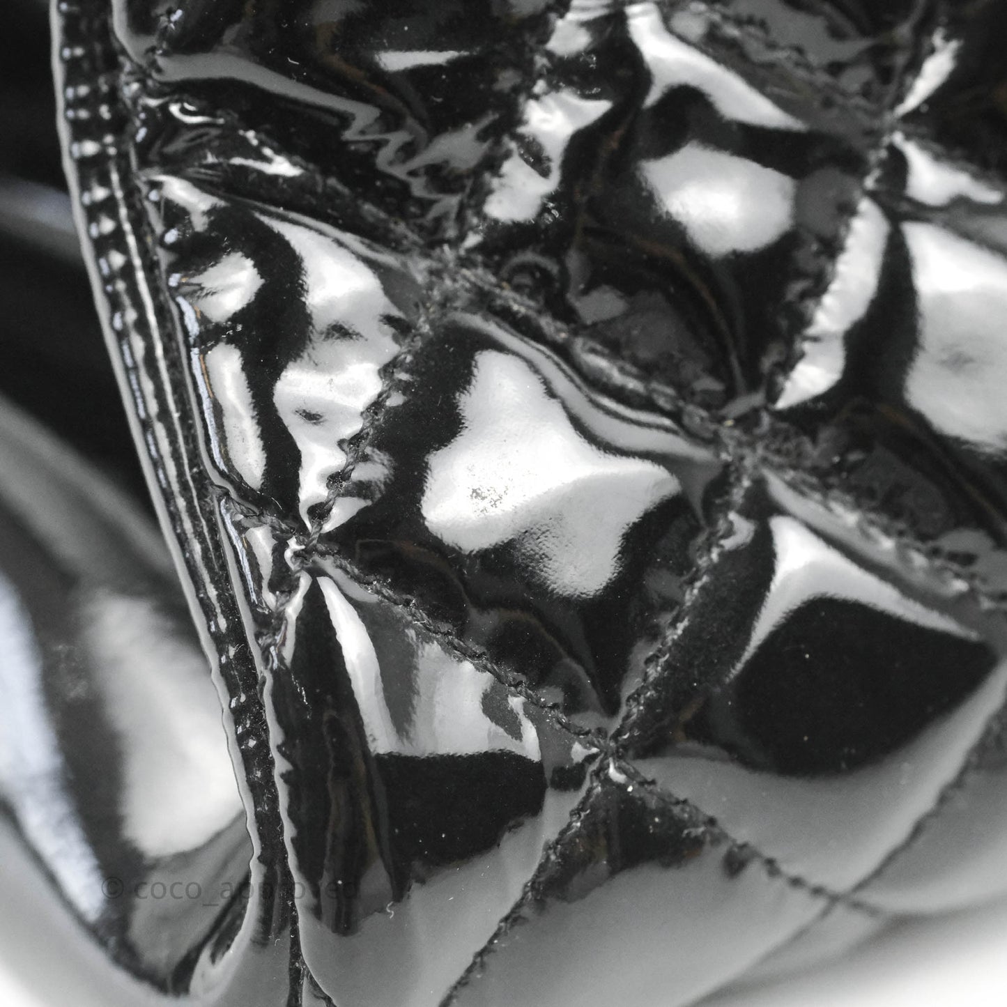 Chanel Mademoiselle Medium Bowling Black Patent Leather Silver Hardware