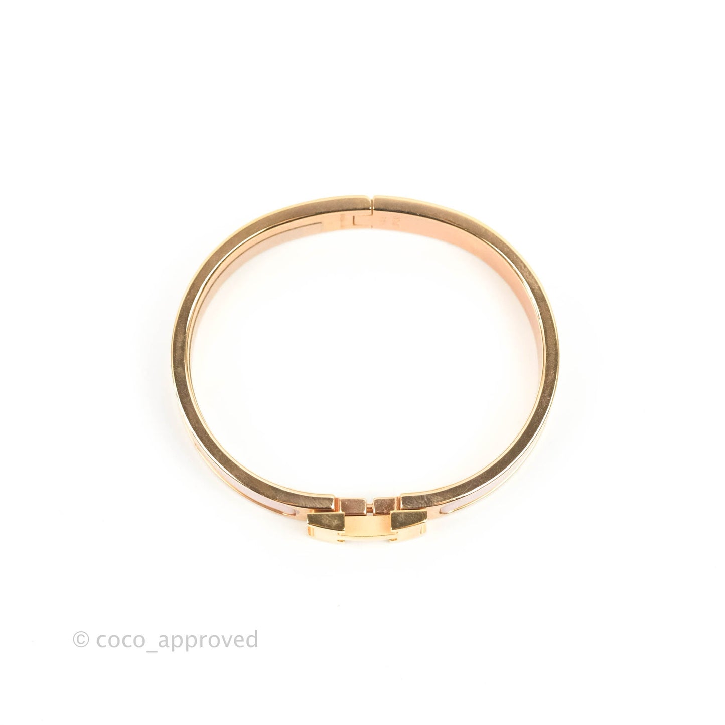 Hermès Clic H Bracelet Pink Nacarat Rose Gold PM
