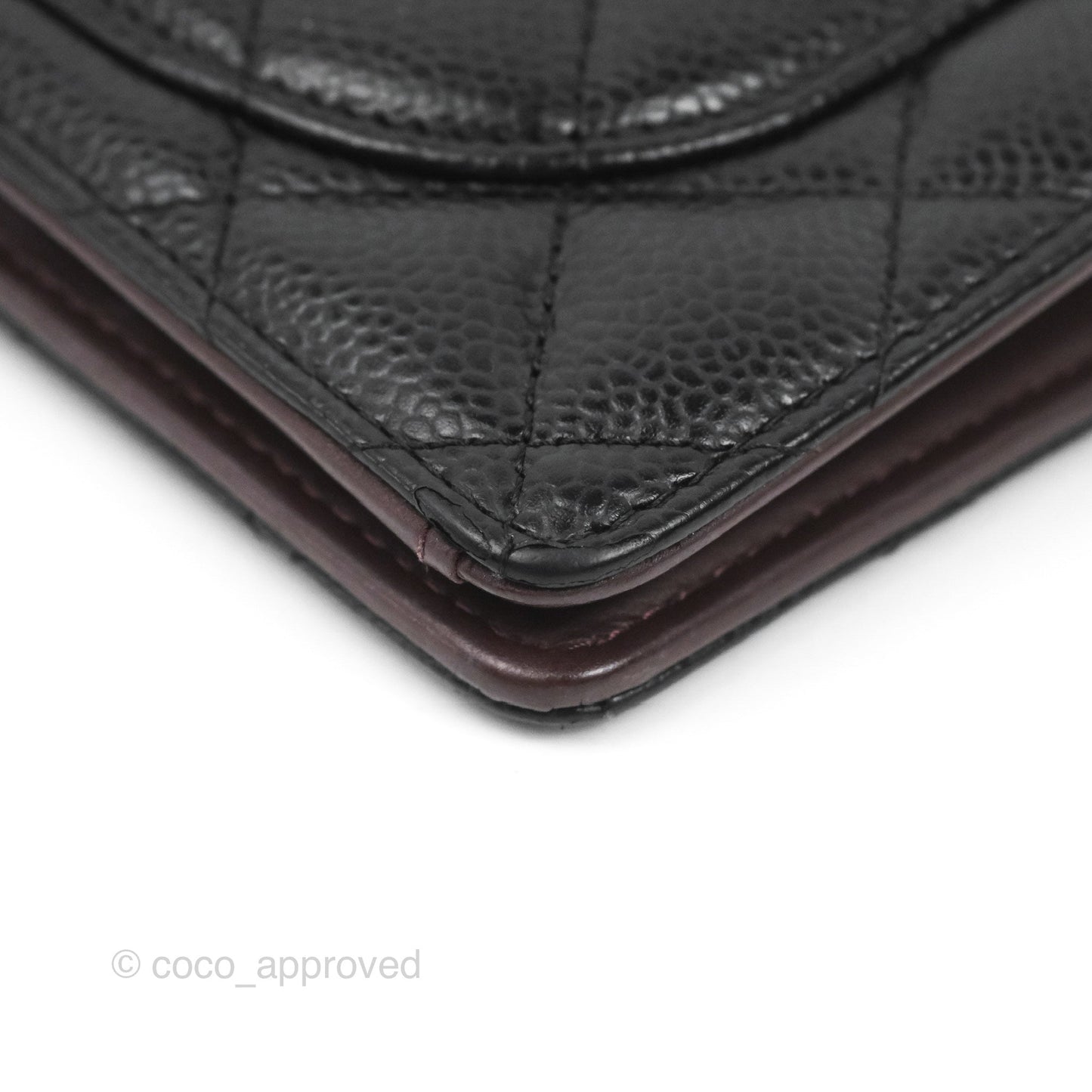 Chanel Quilted Yen Wallet Black Caviar Gold Hardware