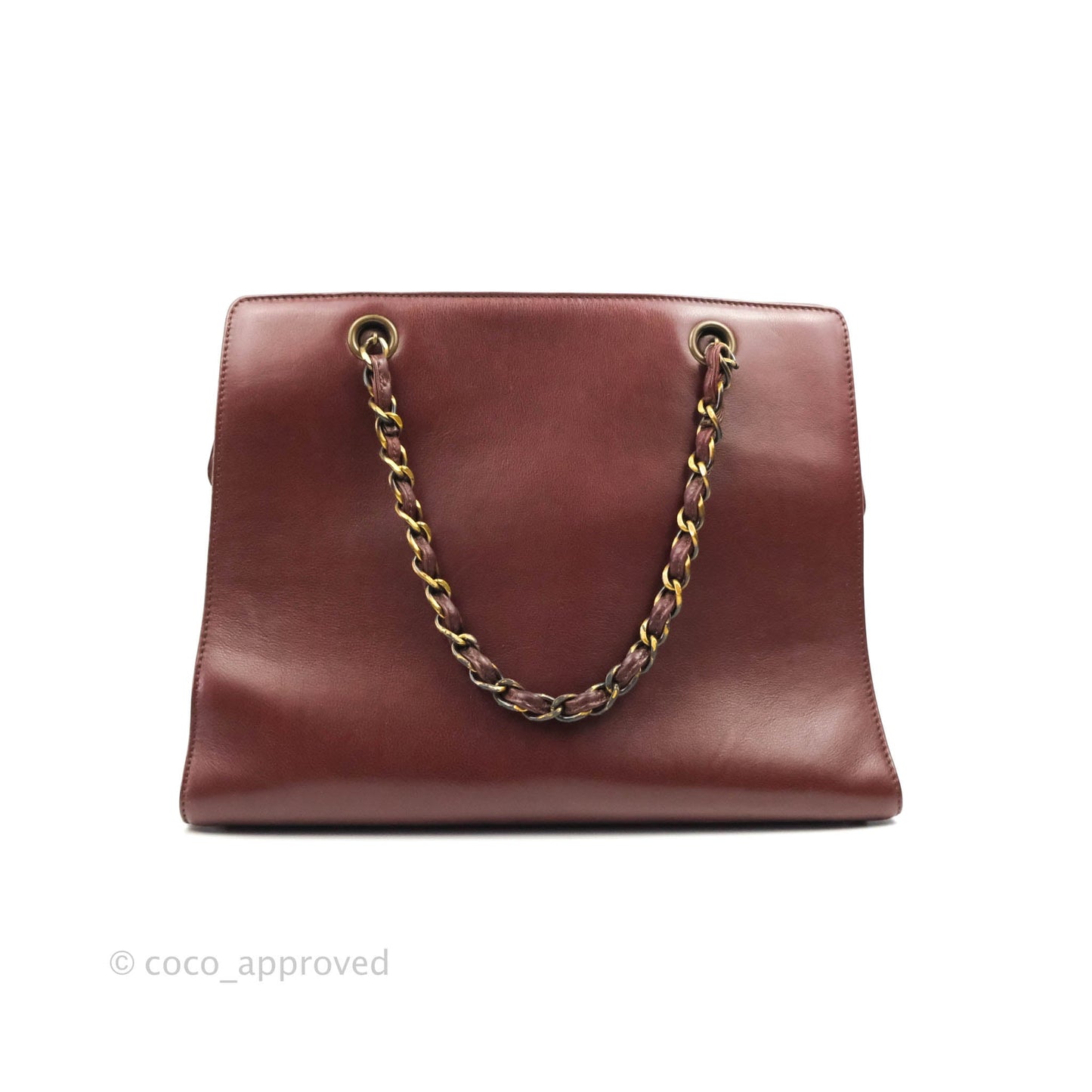 Chanel Vintage Burgundy Calfskin Tote Bag