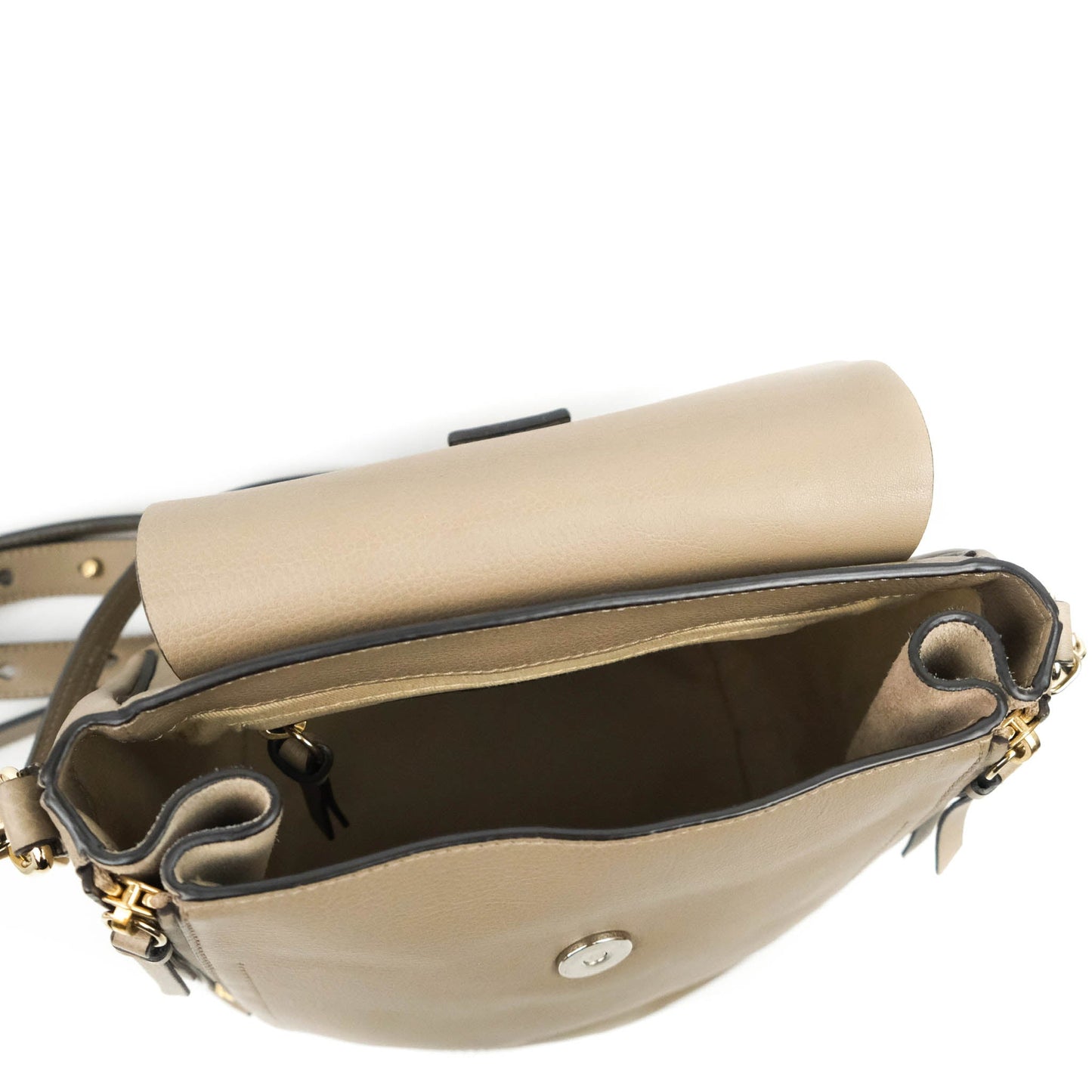 Chloe Small Faye Backpack Suede Calfskin Motty Grey Gold Hardware