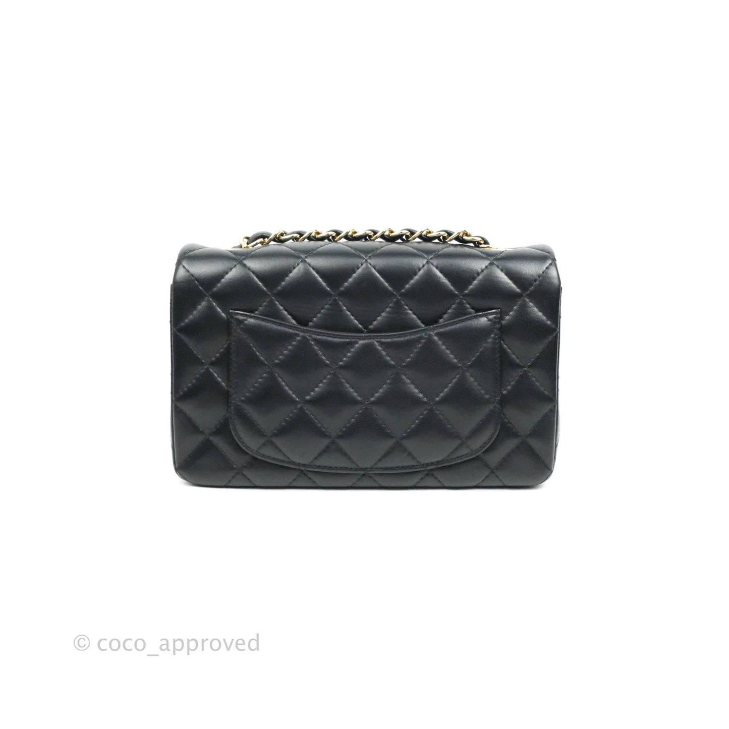 Chanel Quilted Mini Rectangular Black Lambskin Gold Hardware