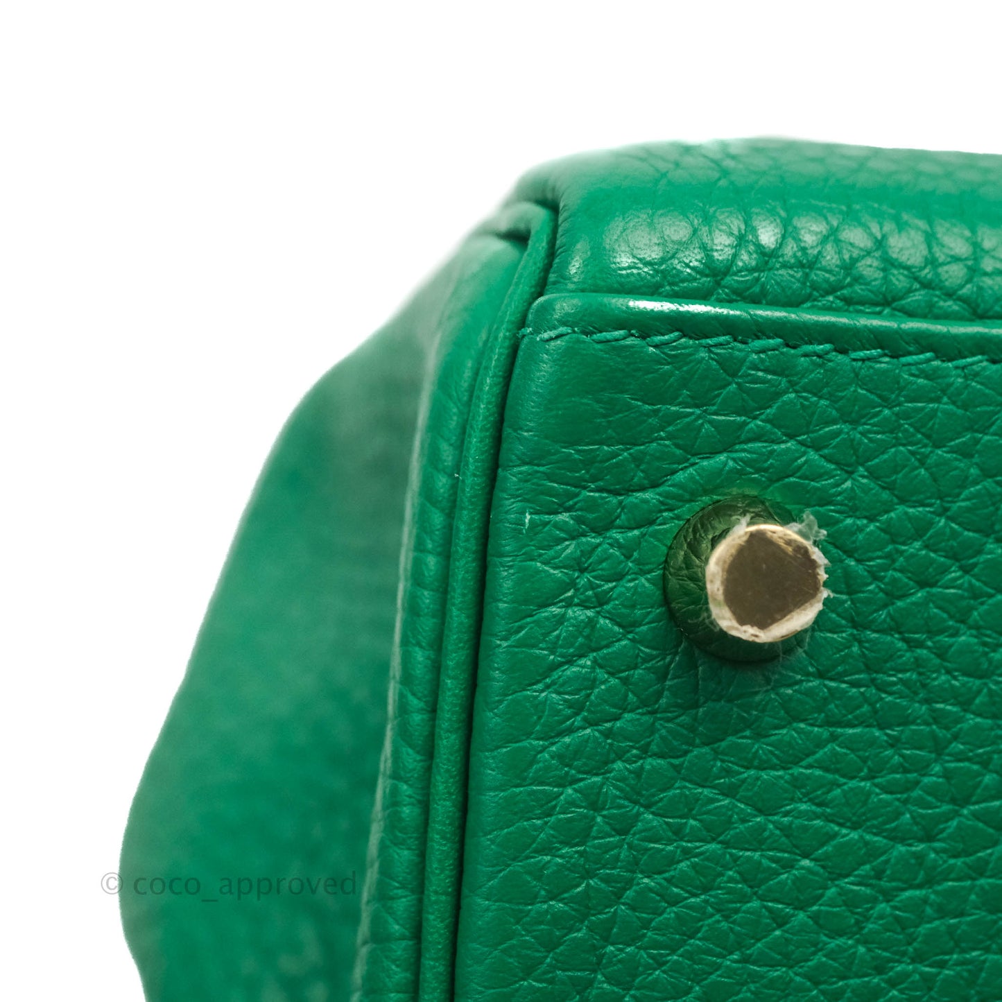 Hermès Retourne Taurillon Kelly 28 Vert Vertigo Clemence Gold Hardware