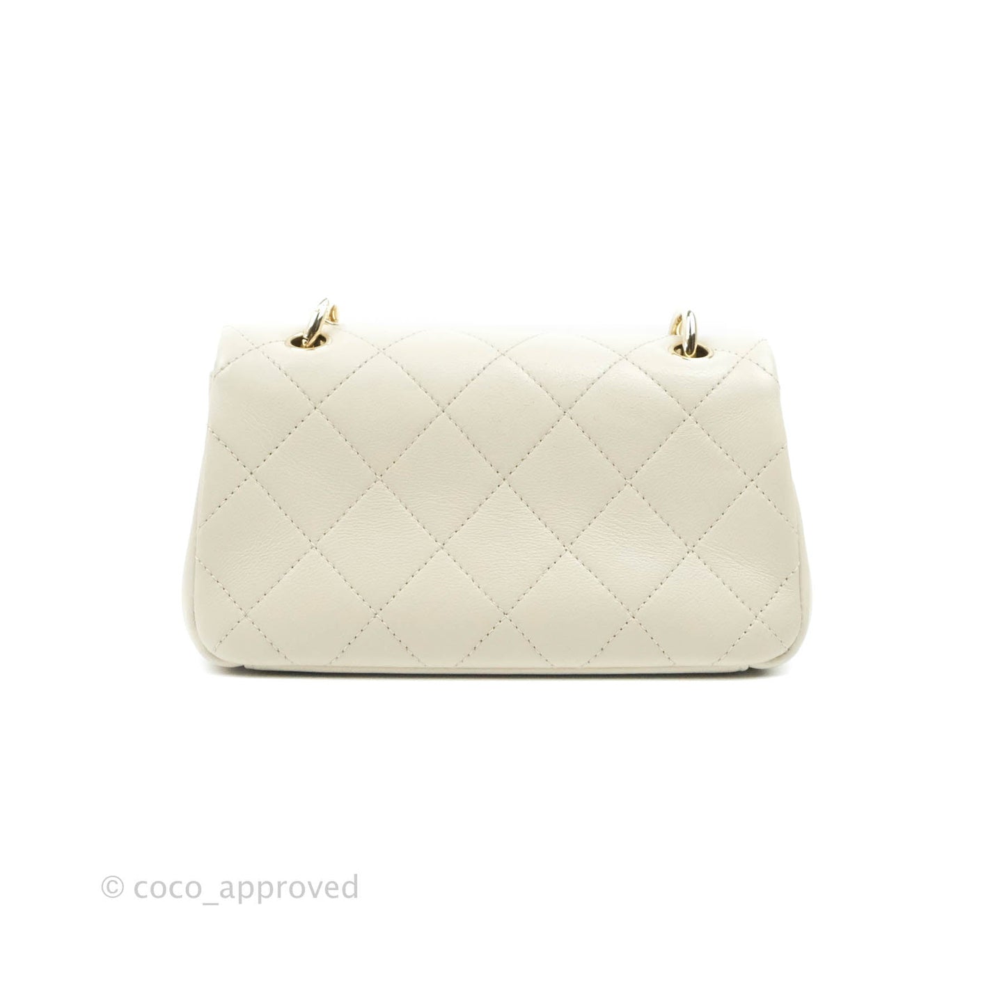 Chanel Flat Quilted Flap Bag Lambskin & Gold-Tone Ivory