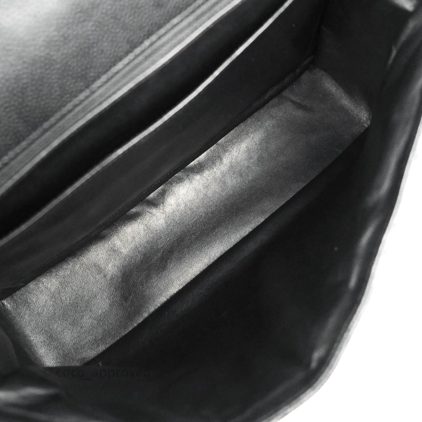 Chanel Quilted Single Flap Maxi Black Caviar Silver Hardware