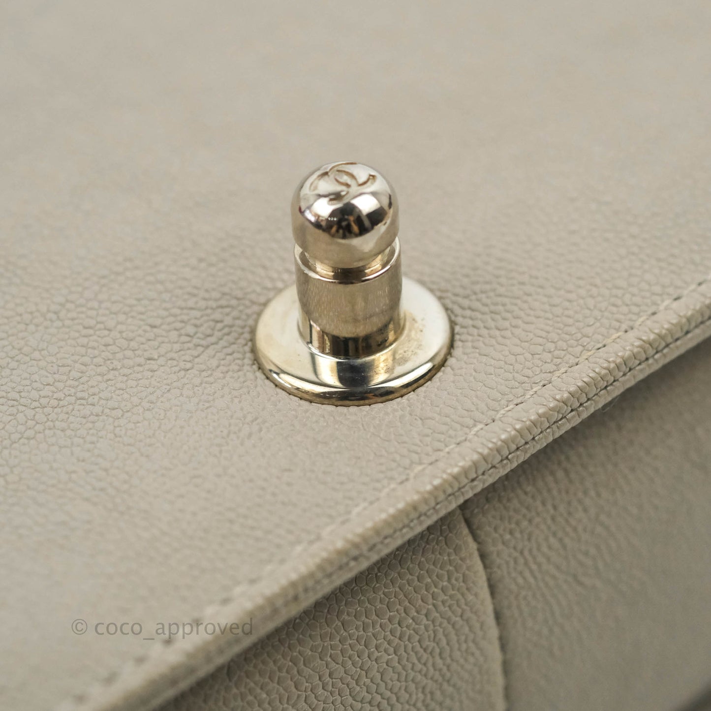 Chanel Quilted Medium Boy Etoupe Grey Caviar Silver Hardware