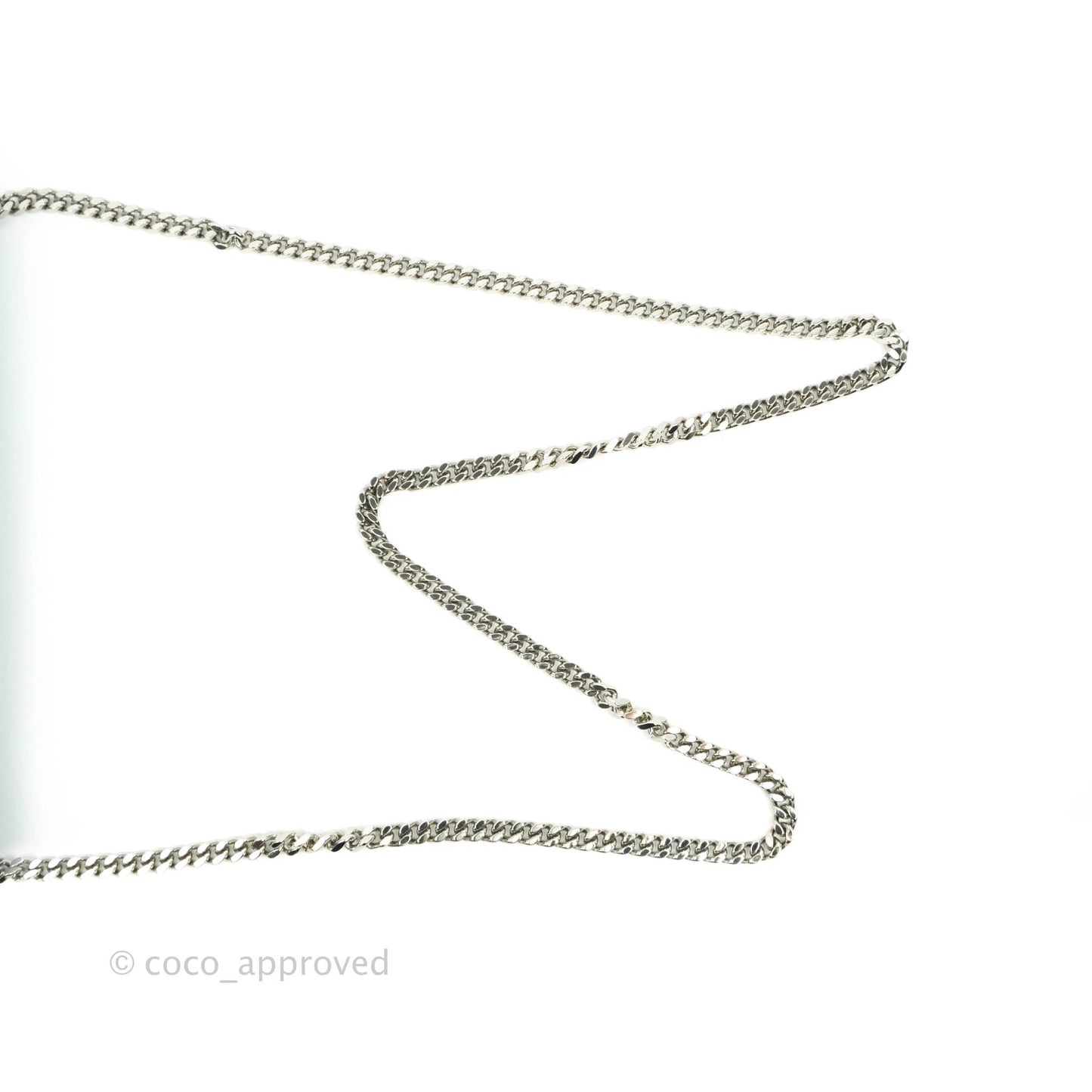 Saint Laurent Wallet on Chain Light Blue Grained Leather Silver Hardware