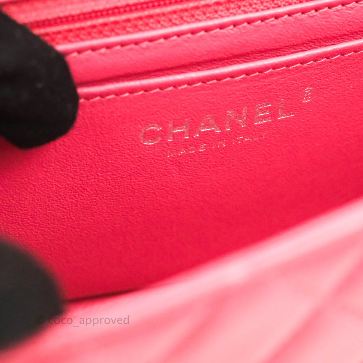 Chanel Quilted Mini Rectangular Flap Pink Lambskin Silver Hardware