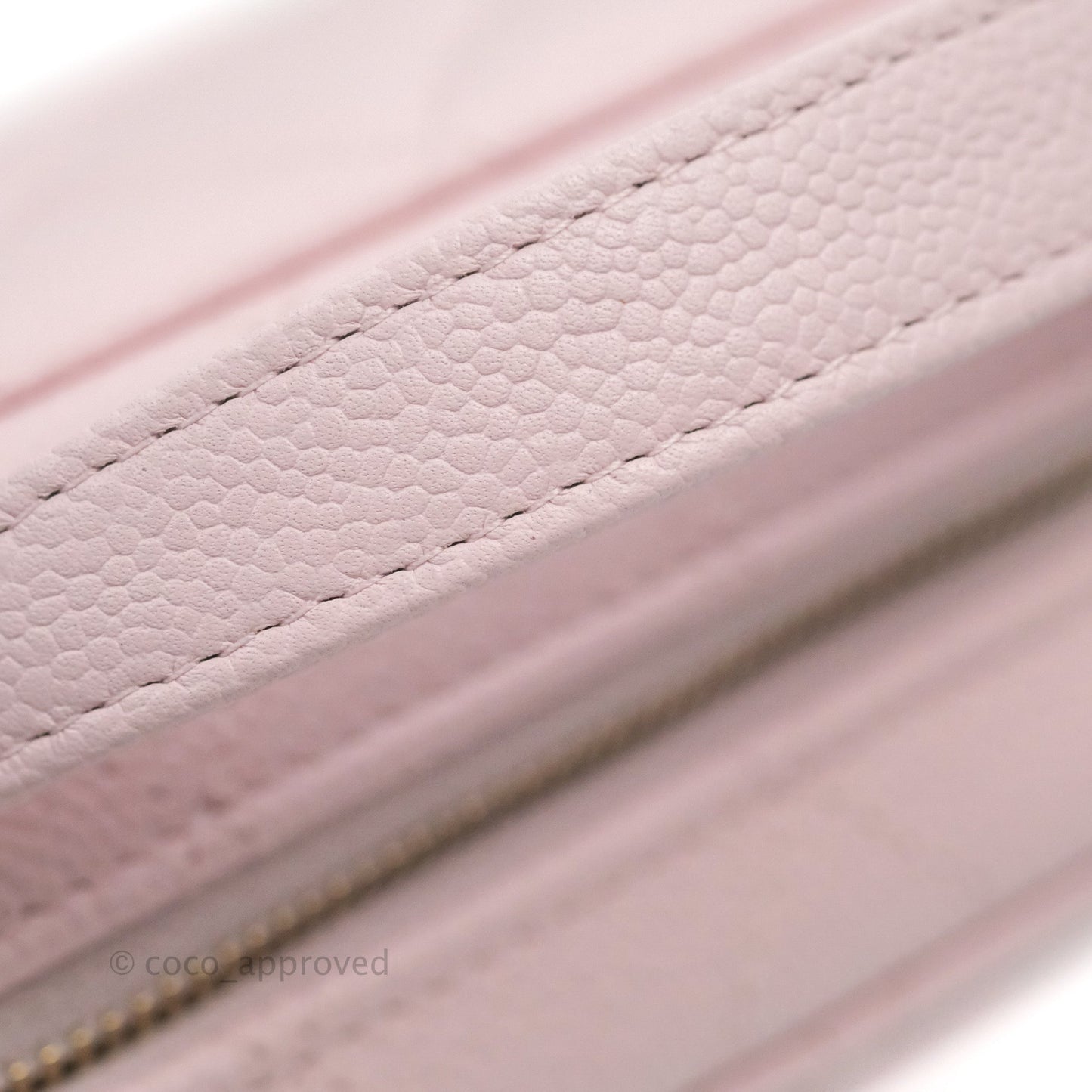 Chanel Quilted Top Handle Vanity Case Caviar Light Pink Gold Hardware