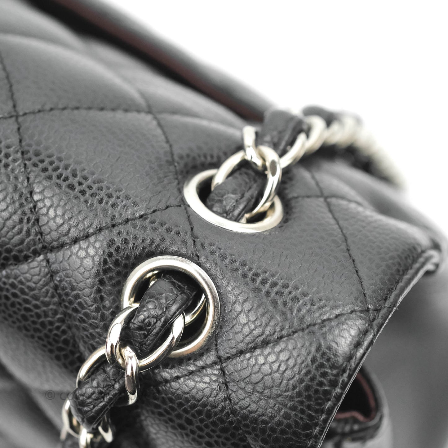 Chanel Quilted Maxi Double Flap Black Caviar Silver Hardware
